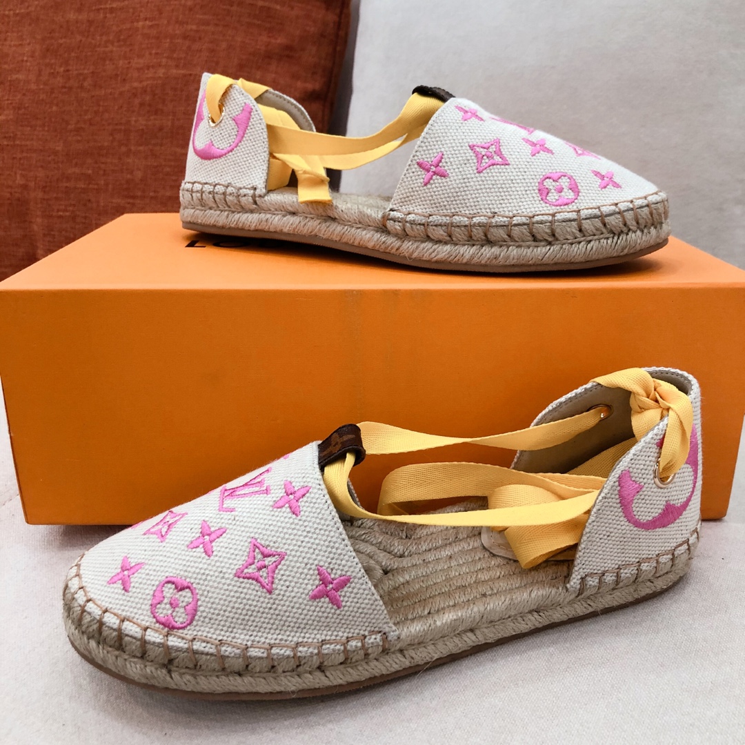 Louis Vuitton Women's Starboard Flat Espadrille Pink For Women LV - Soul Replicas