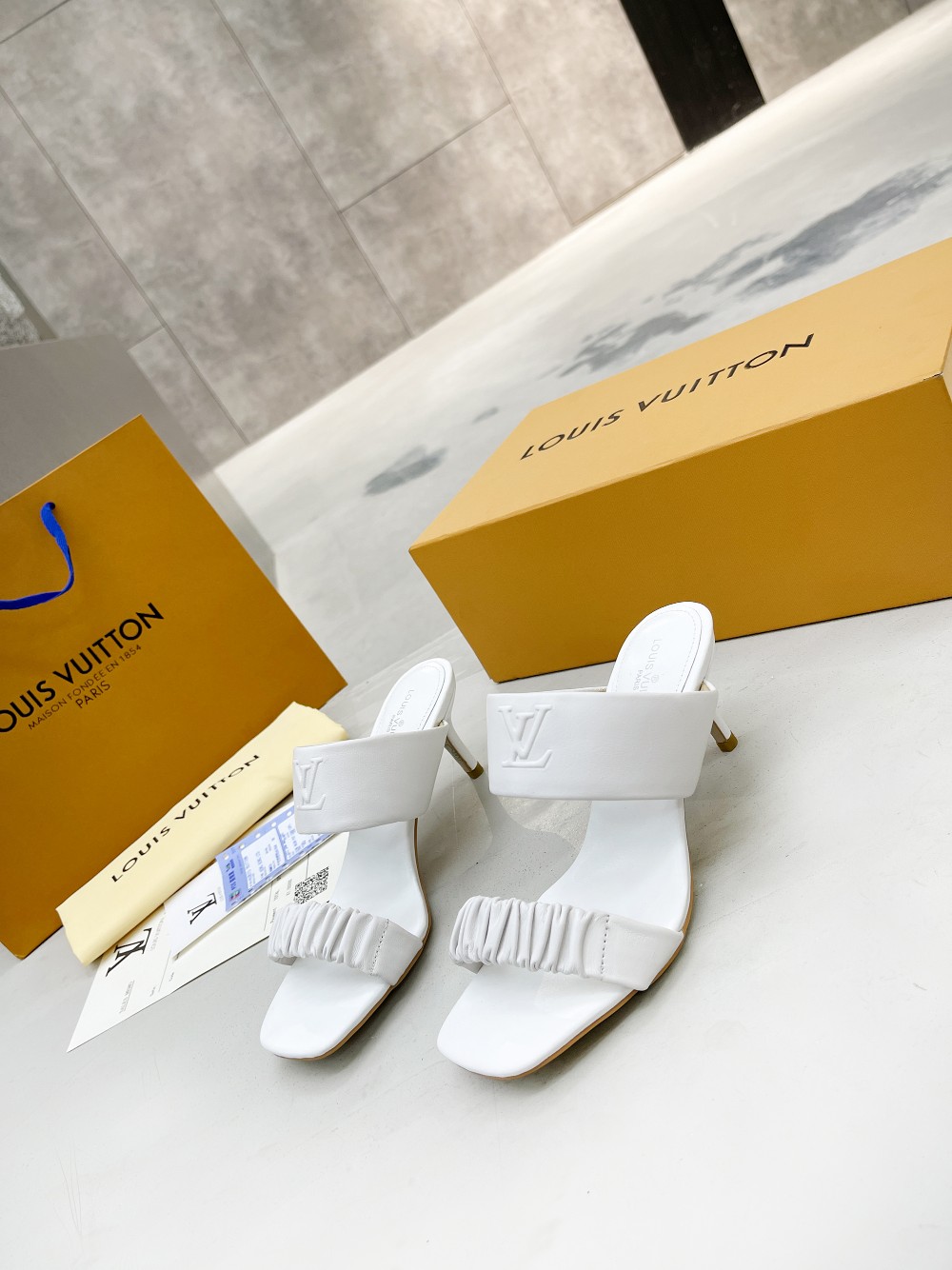 Louis Vuitton Women's Drapy Mule White For Women LV - Soul Replicas