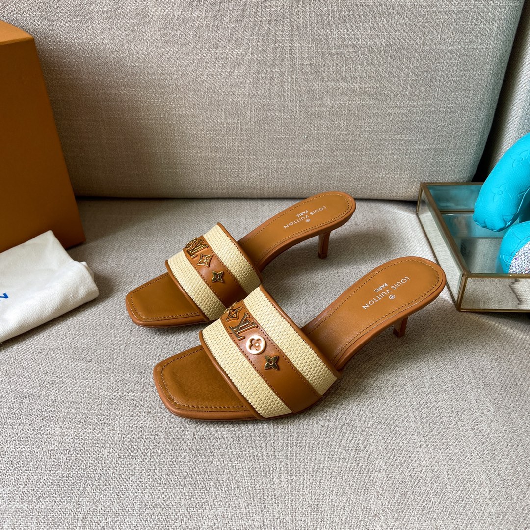 Louis Vuitton Women's Lock It Mule Brown For Women LV 2.2in/5.5cm - Soul Replicas