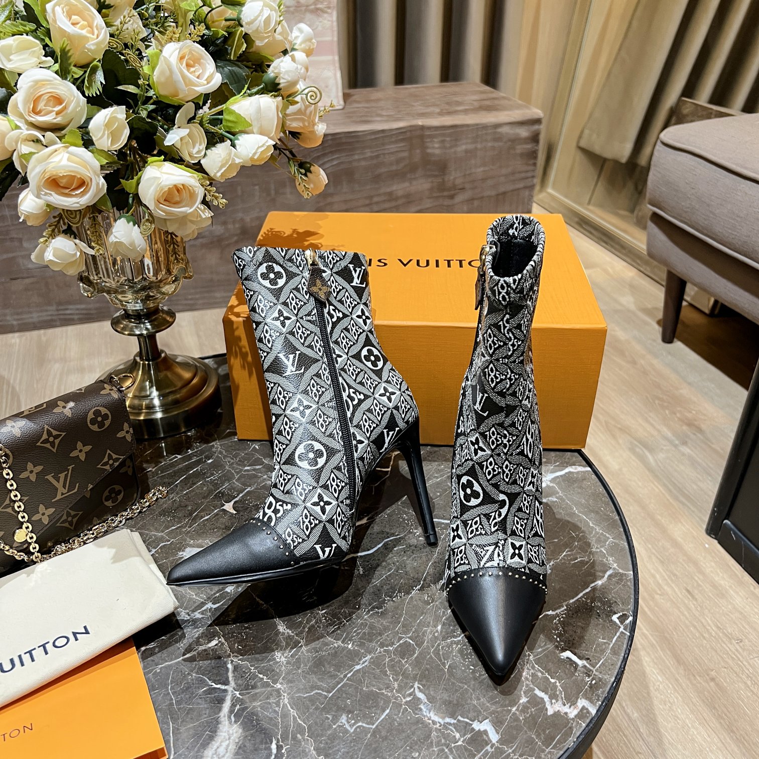 Louis Vuitton Women's Cherie Ankle Boots White Women LV - Soul Replicas