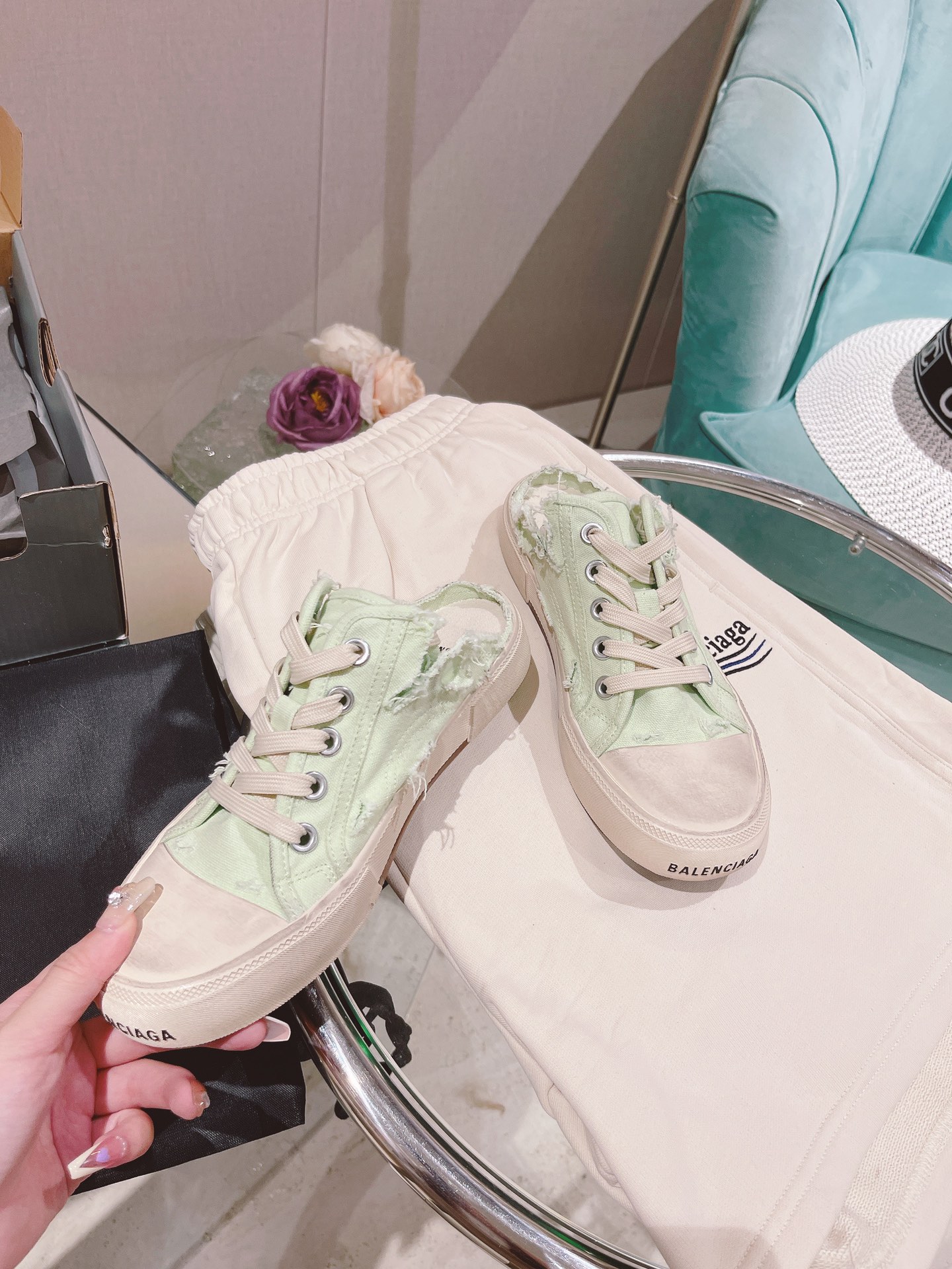 Balenciaga Paris Trainers Mule White For Women - Soul Replicas