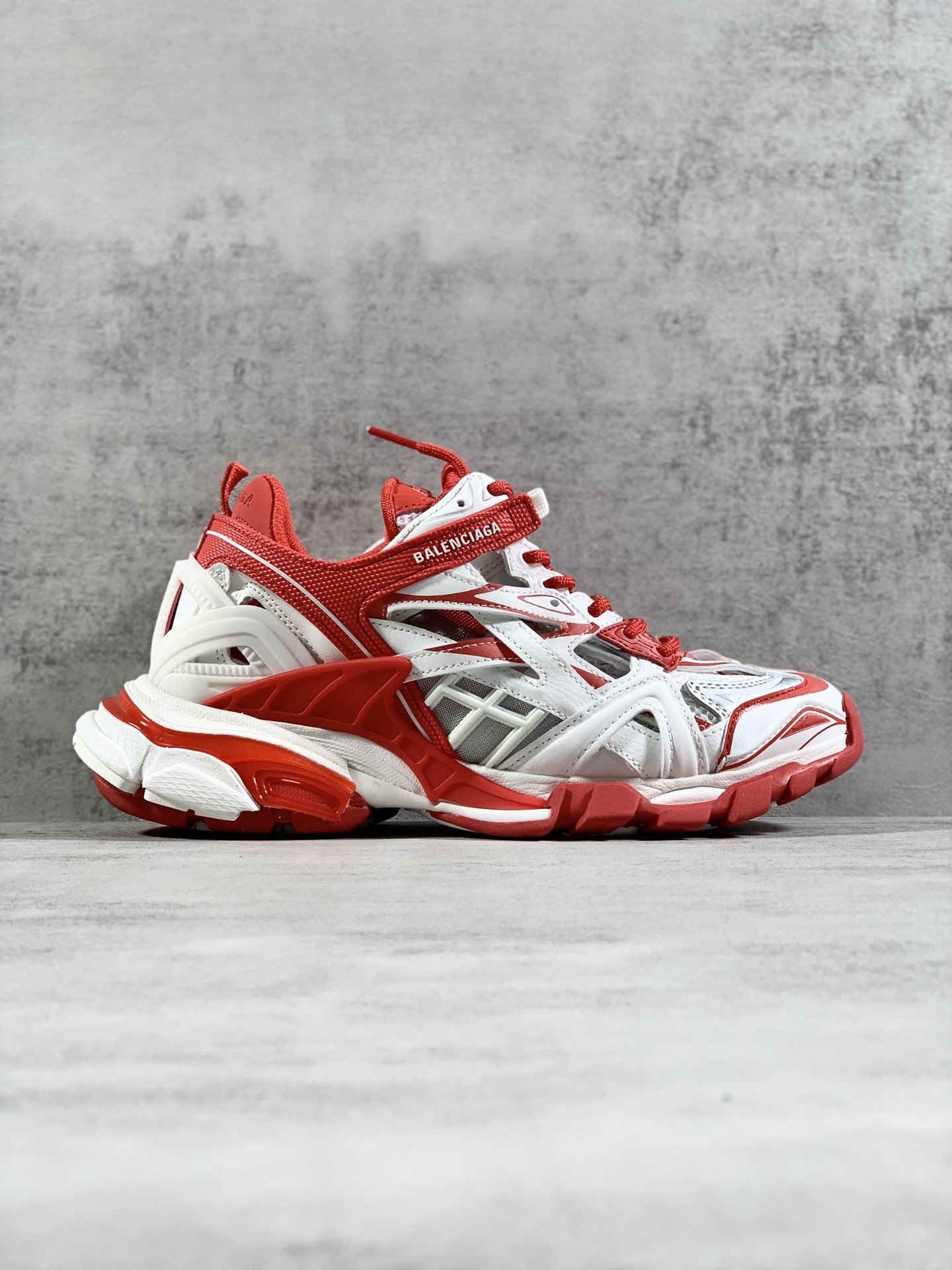 Balenciaga Track.2 Clear Sole Trainers White/Red For Women - Soul Replicas