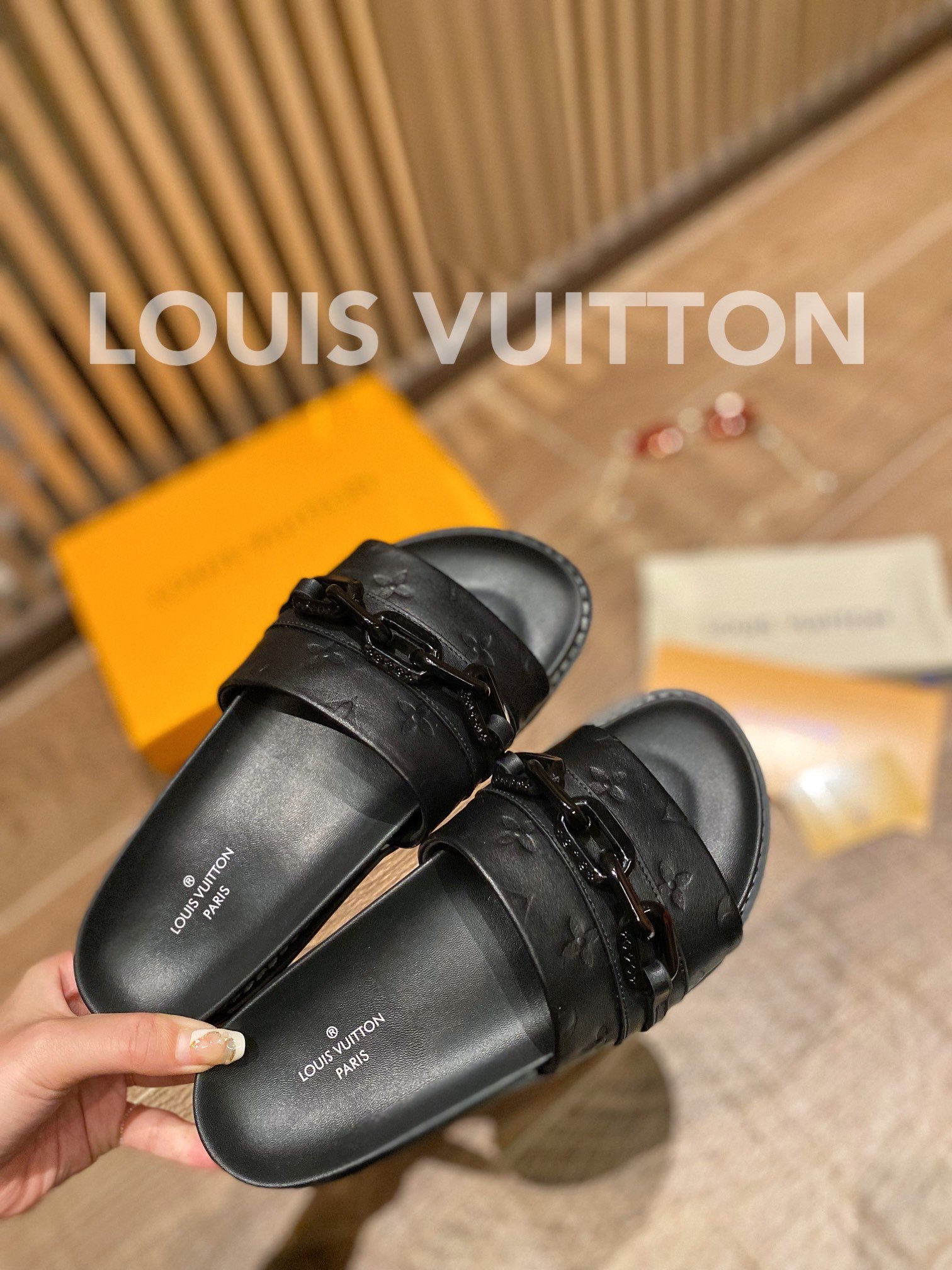 Louis Vuitton Sunset Flat Comfort Mule Black For Women LV - Soul Replicas