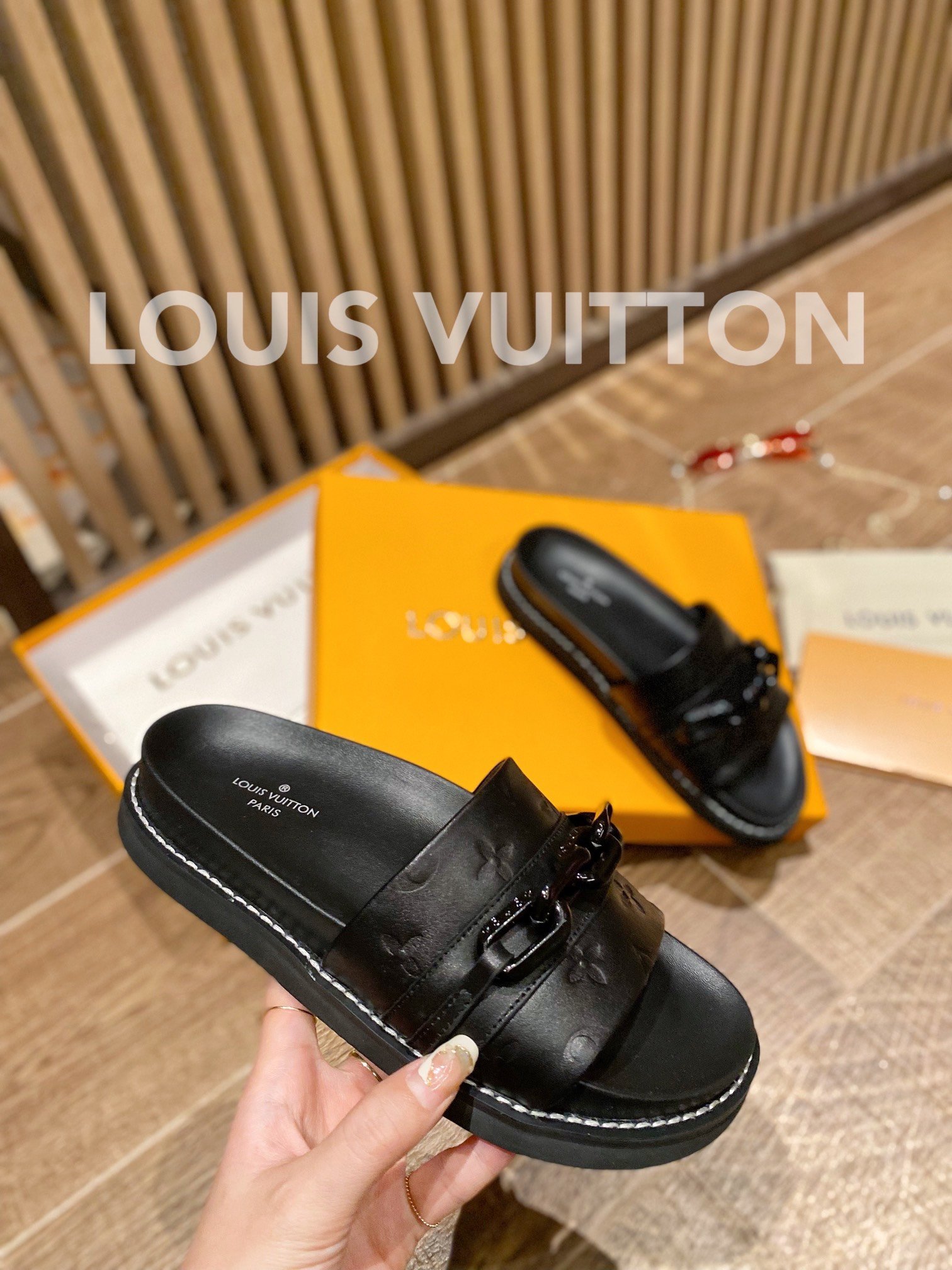 Louis Vuitton Sunset Flat Comfort Mule Black For Women LV - Soul Replicas