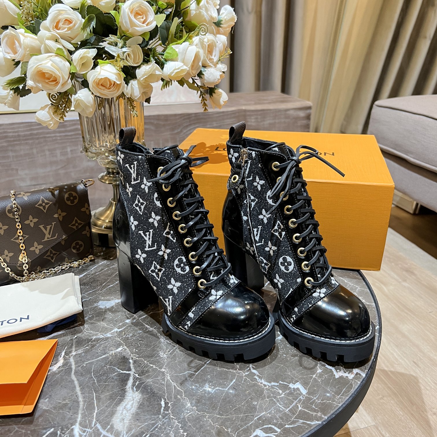 Louis Vuitton Women's Star Trail Ankle Boot Black For Women LV - Soul Replicas