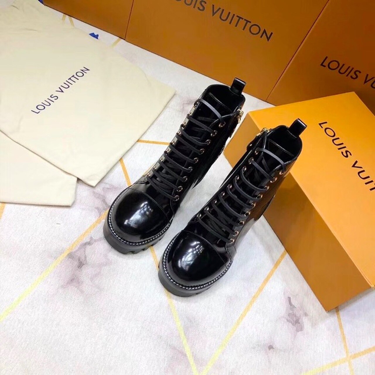 Louis Vuitton Star Trail Ankle Boot Black For Women LV - Soul Replicas