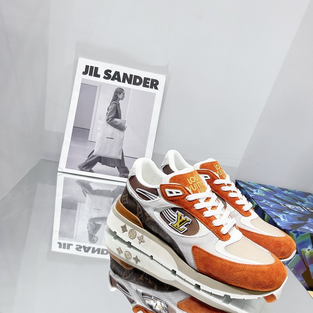 Louis Vuitton Run Away Sneaker Monogram Material Orange For Women LV - Soul Replicas