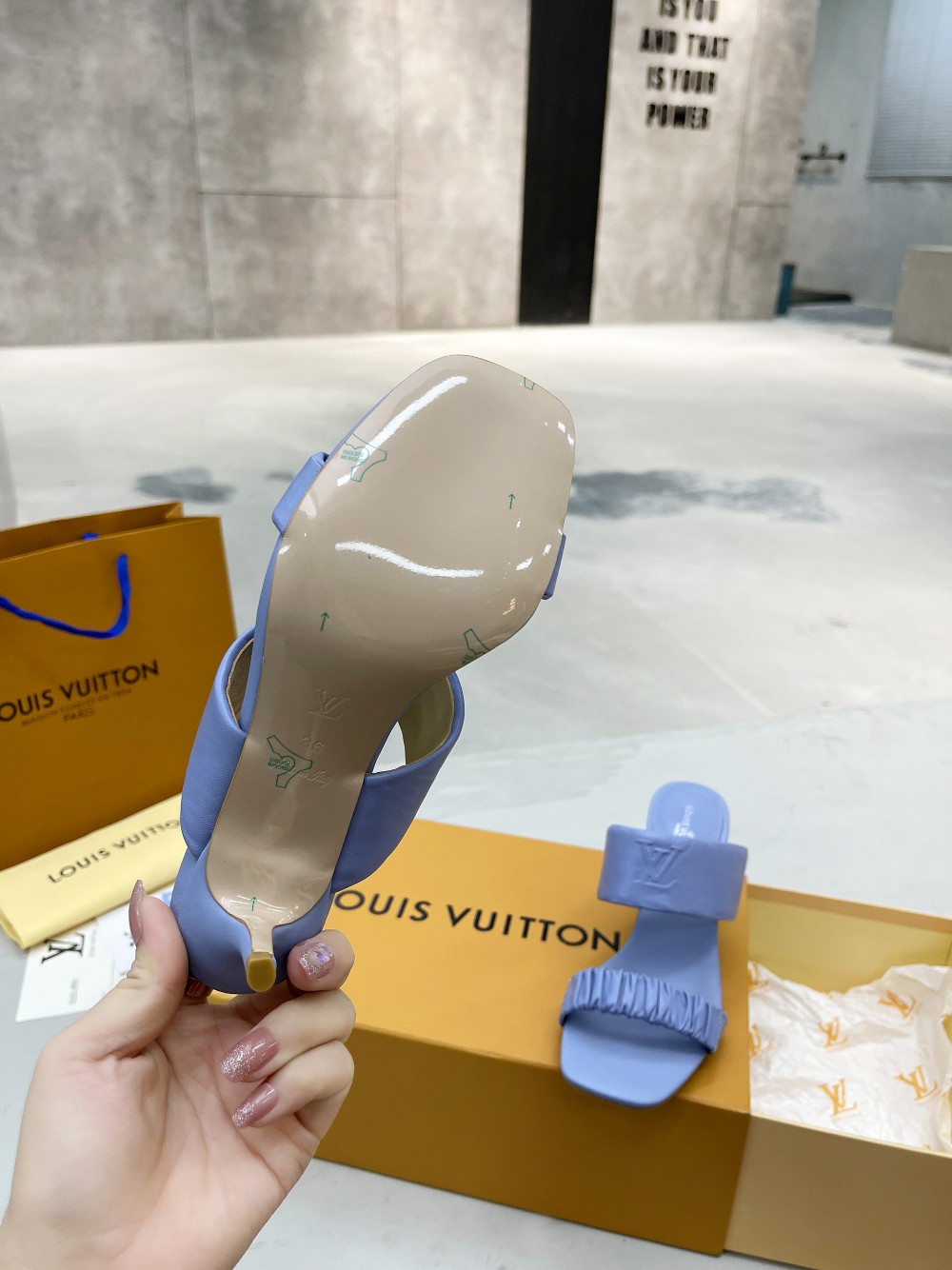 Louis Vuitton Women's Drapy Mule Blue For Women LV - Soul Replicas
