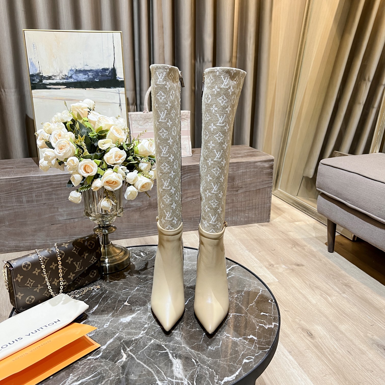 Louis Vuitton Women's Bottine Silhouette Beige For Women LV - Soul Replicas