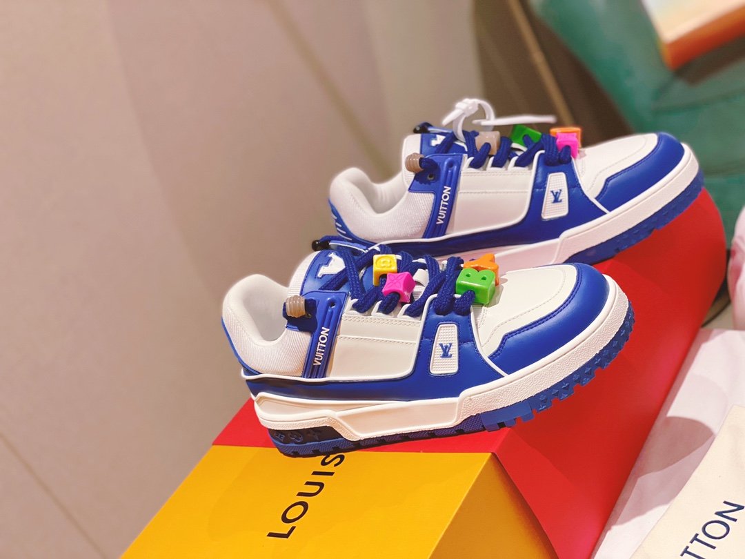 Louis Vuitton Women's LV Trainer Sneaker Blue For Women LV - Soul Replicas