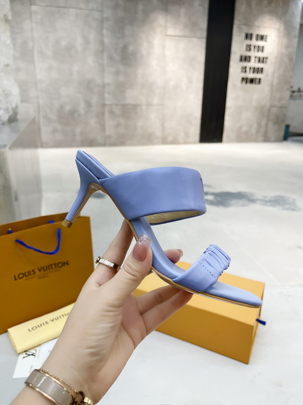 Louis Vuitton Women's Drapy Mule Blue For Women LV - Soul Replicas