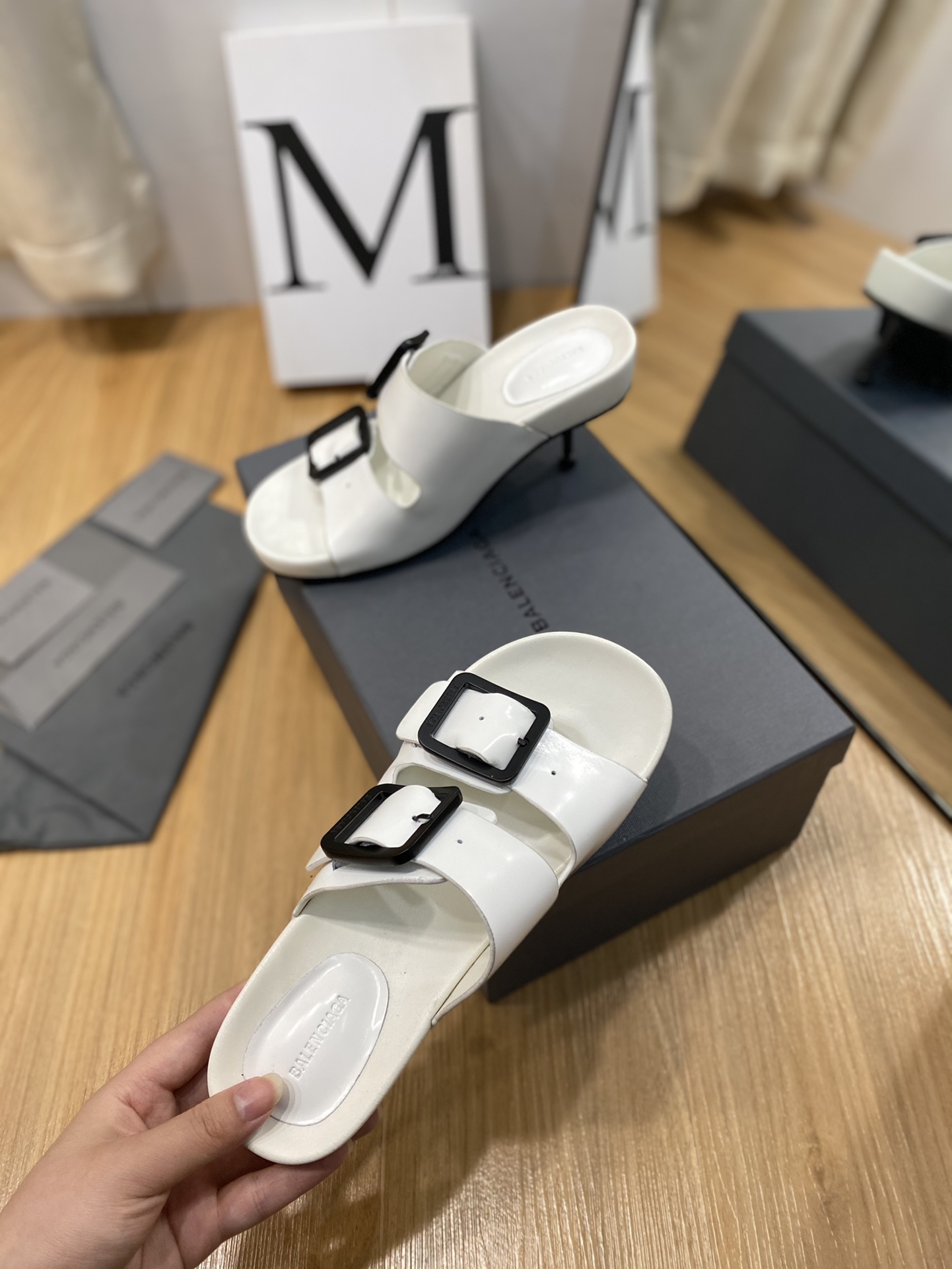 Balenciaga Cagole Sandal White Shadow  For Women - Soul Replicas