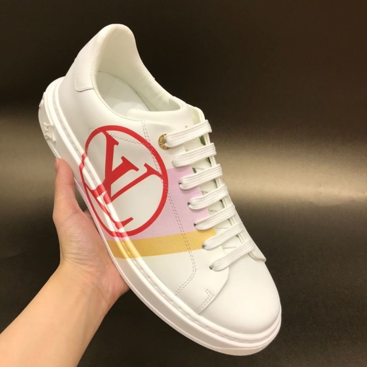 Louis Vuitton Time Out Sneaker White/Red For Women LV - Soul Replicas