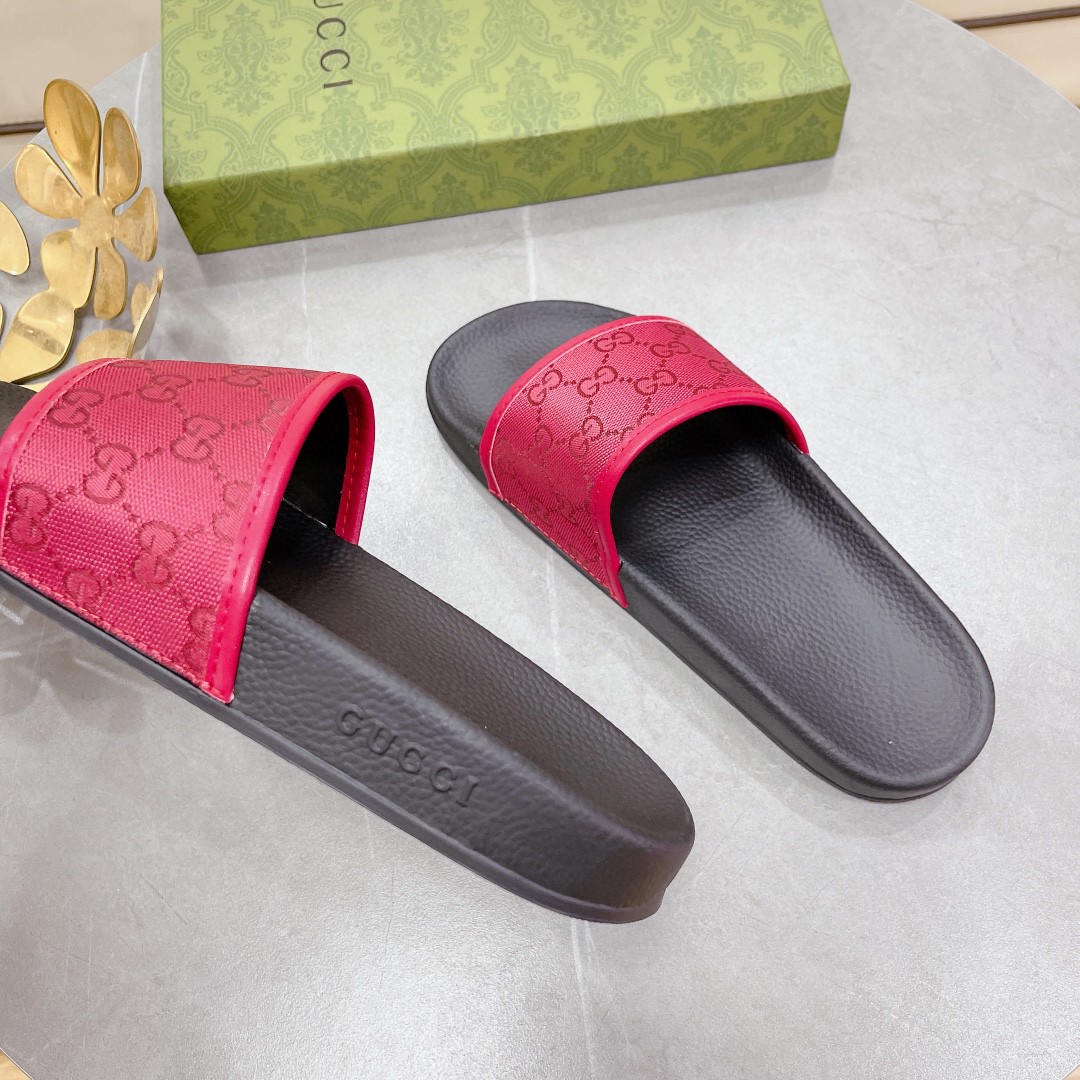 Gucci Women's Gucci Slide Sandal Red For Women 407345 - Soul Replicas