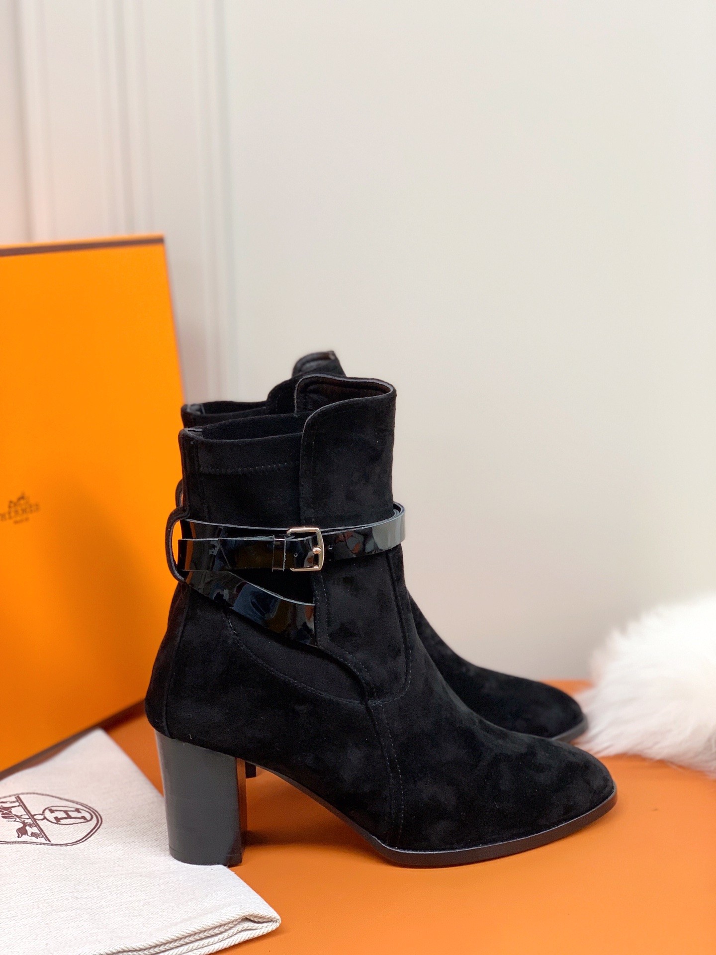 Hermes Frenchie 70 Ankle Boot Black For Women 2.8in/7cm - Soul Replicas