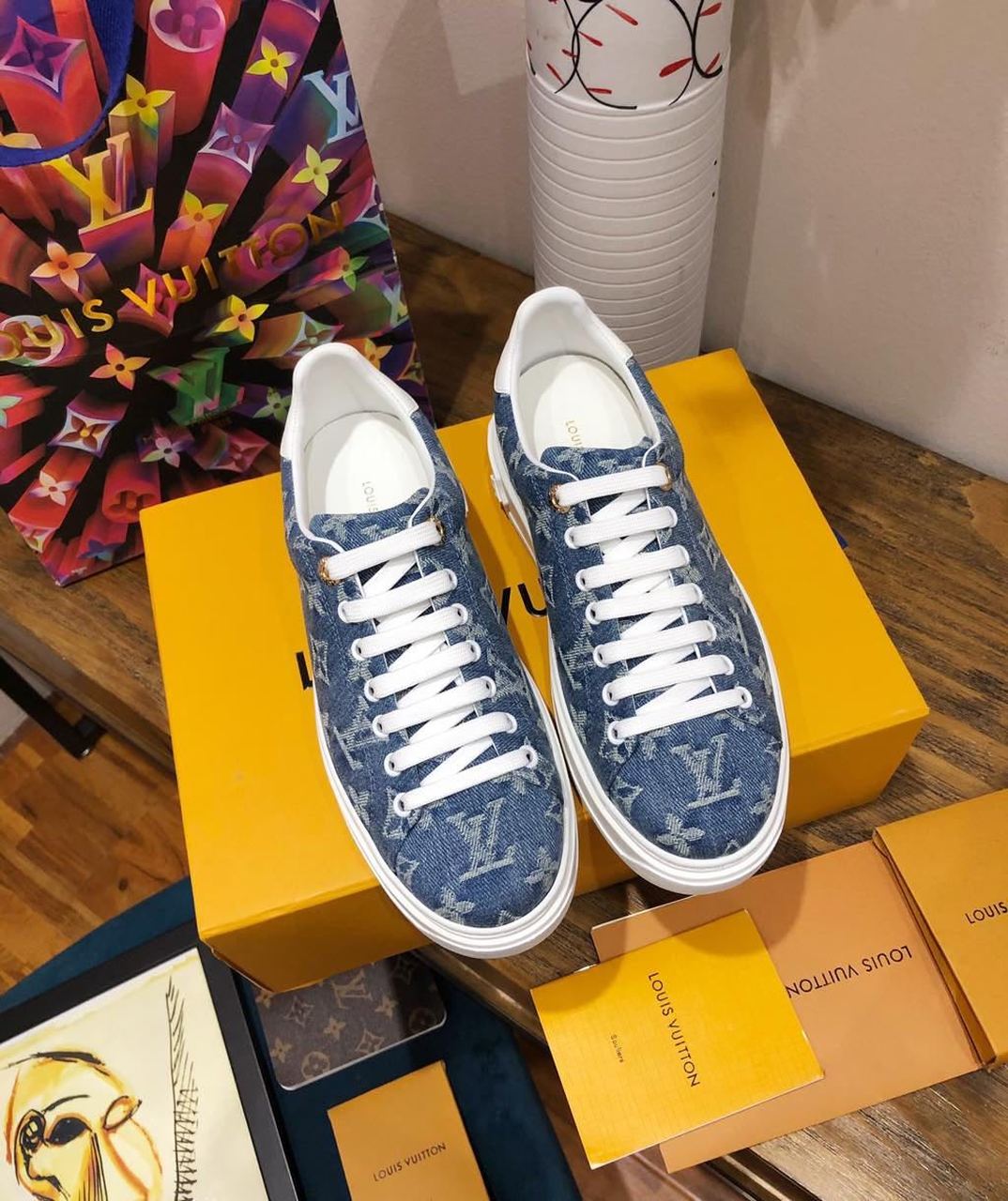Louis Vuitton Time Out Sneaker Blue For Women LV - Soul Replicas