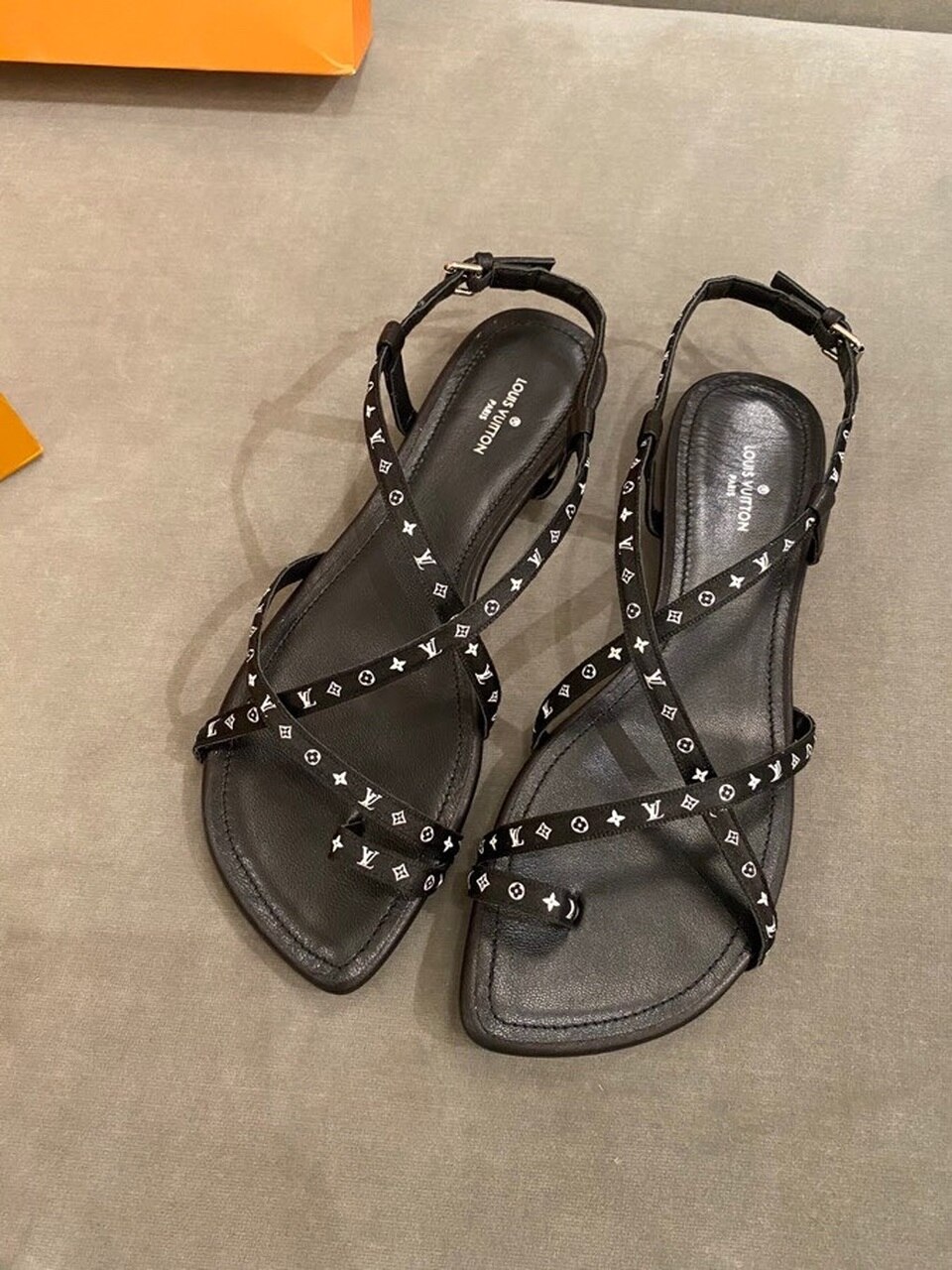 Louis Vuitton Citizen Flat Sandal Satin Black For Women LV - Soul Replicas