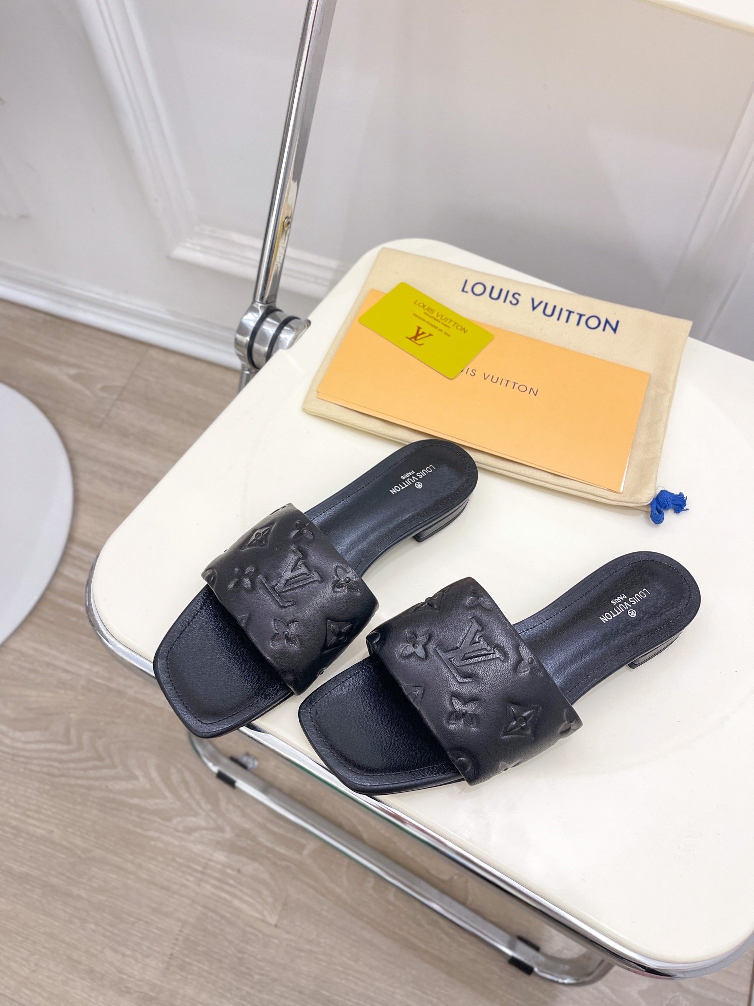 Louis Vuitton Women's Revival Flat Mule Black For Women LV 1A9P3T - Soul Replicas