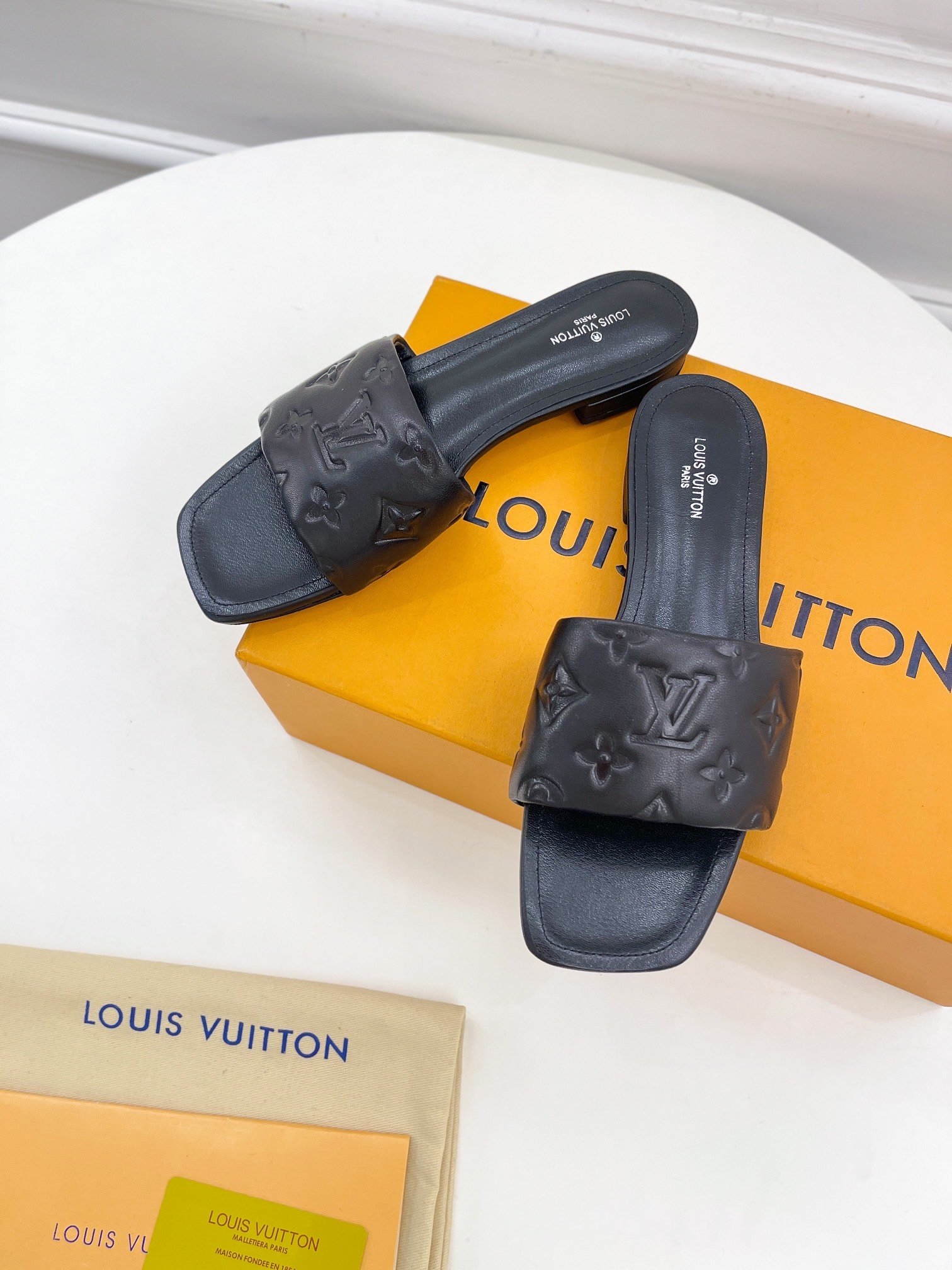 Louis Vuitton Women's Revival Flat Mule Black For Women LV 1A9P3T - Soul Replicas