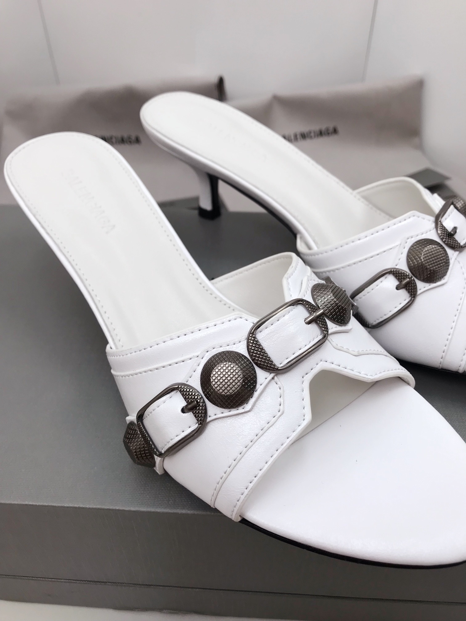 Balenciaga Cagole Sandal White For Women - Soul Replicas