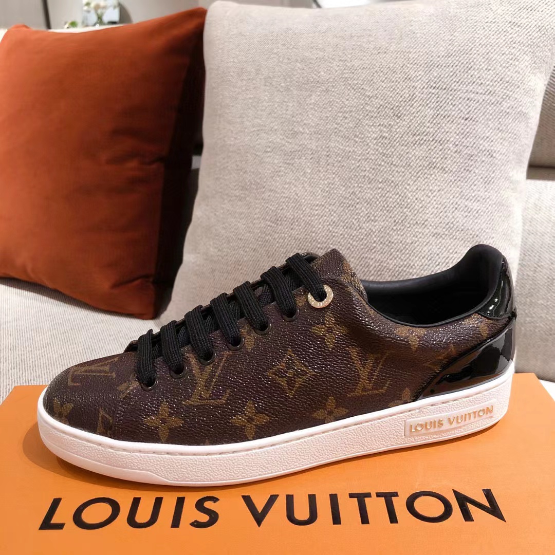 Louis Vuitton Time Out Sneaker Patent Monogram Material Brown For Women LV 1A8FJM - Soul Replicas