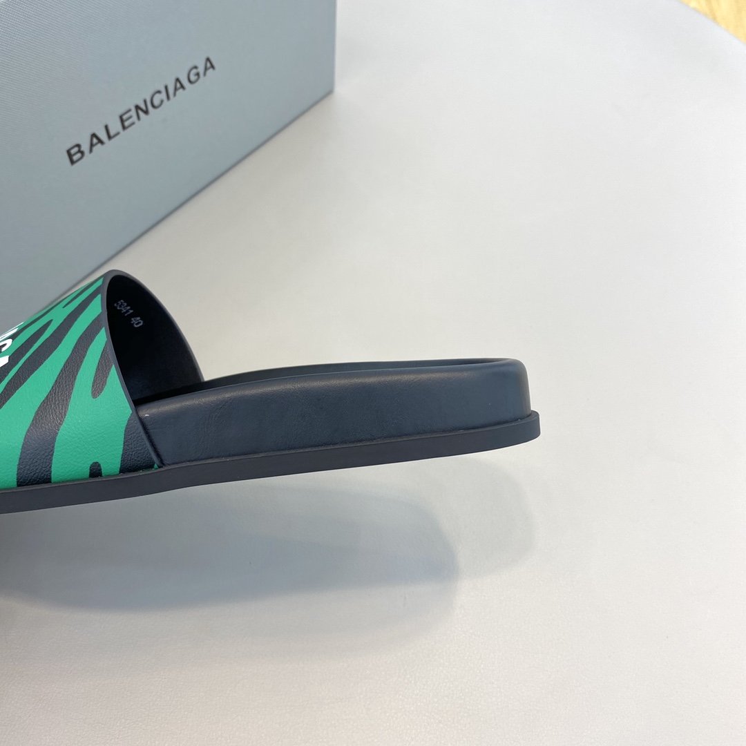 Balenciaga Slide Sandal Green For Women - Soul Replicas