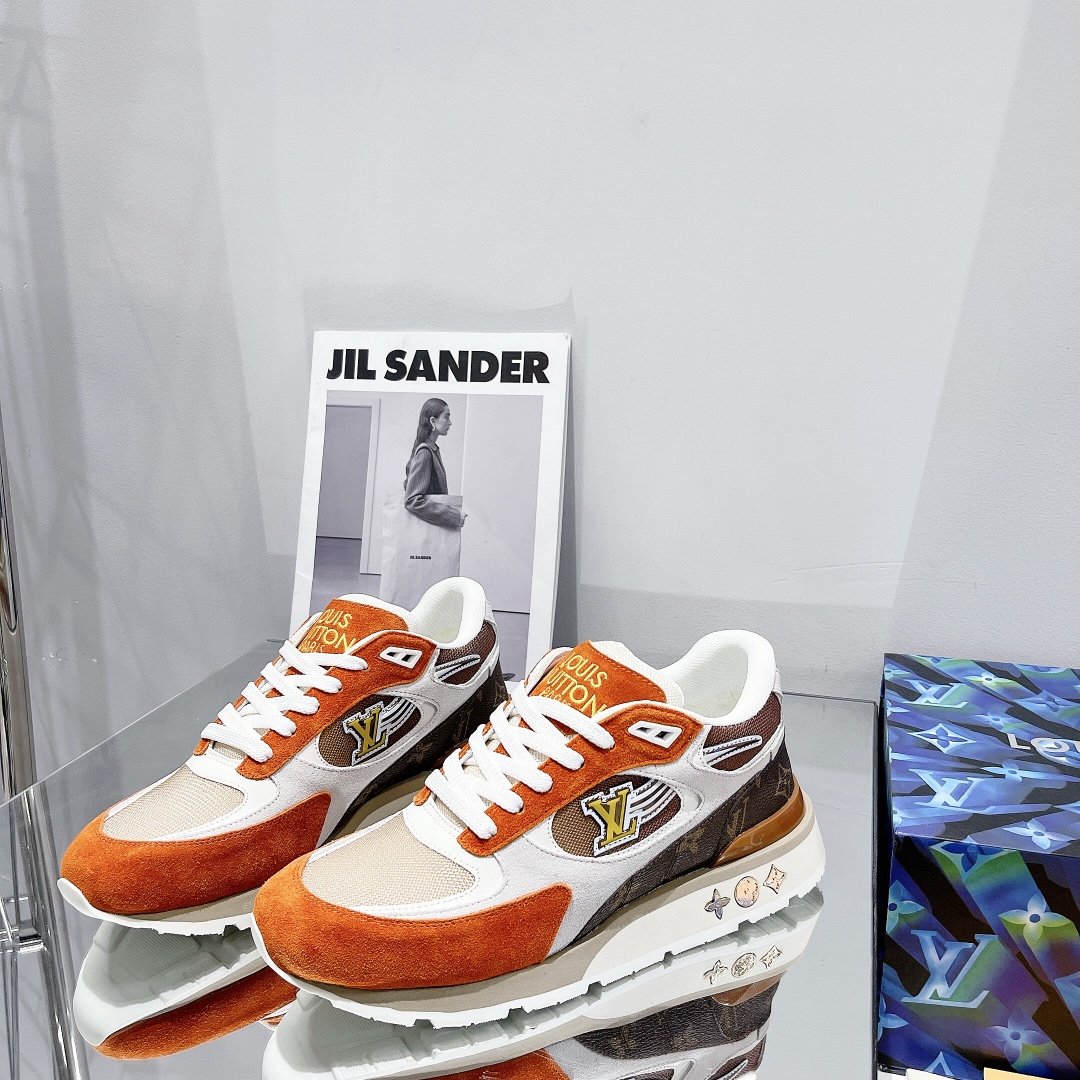 Louis Vuitton Run Away Sneaker Monogram Material Orange For Women LV - Soul Replicas