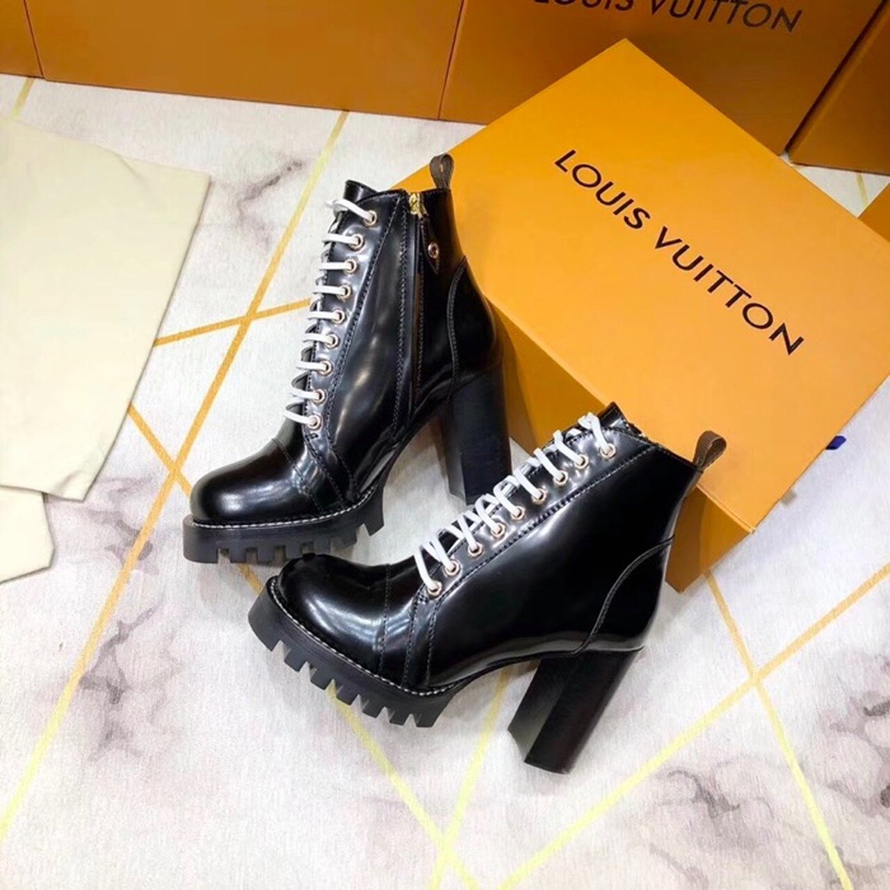 Louis Vuitton Star Trail Ankle Boot Black For Women LV - Soul Replicas