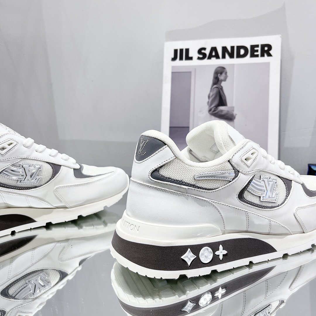 Louis Vuitton Run Away Sneaker Iridescent Textile White For Women LV - Soul Replicas