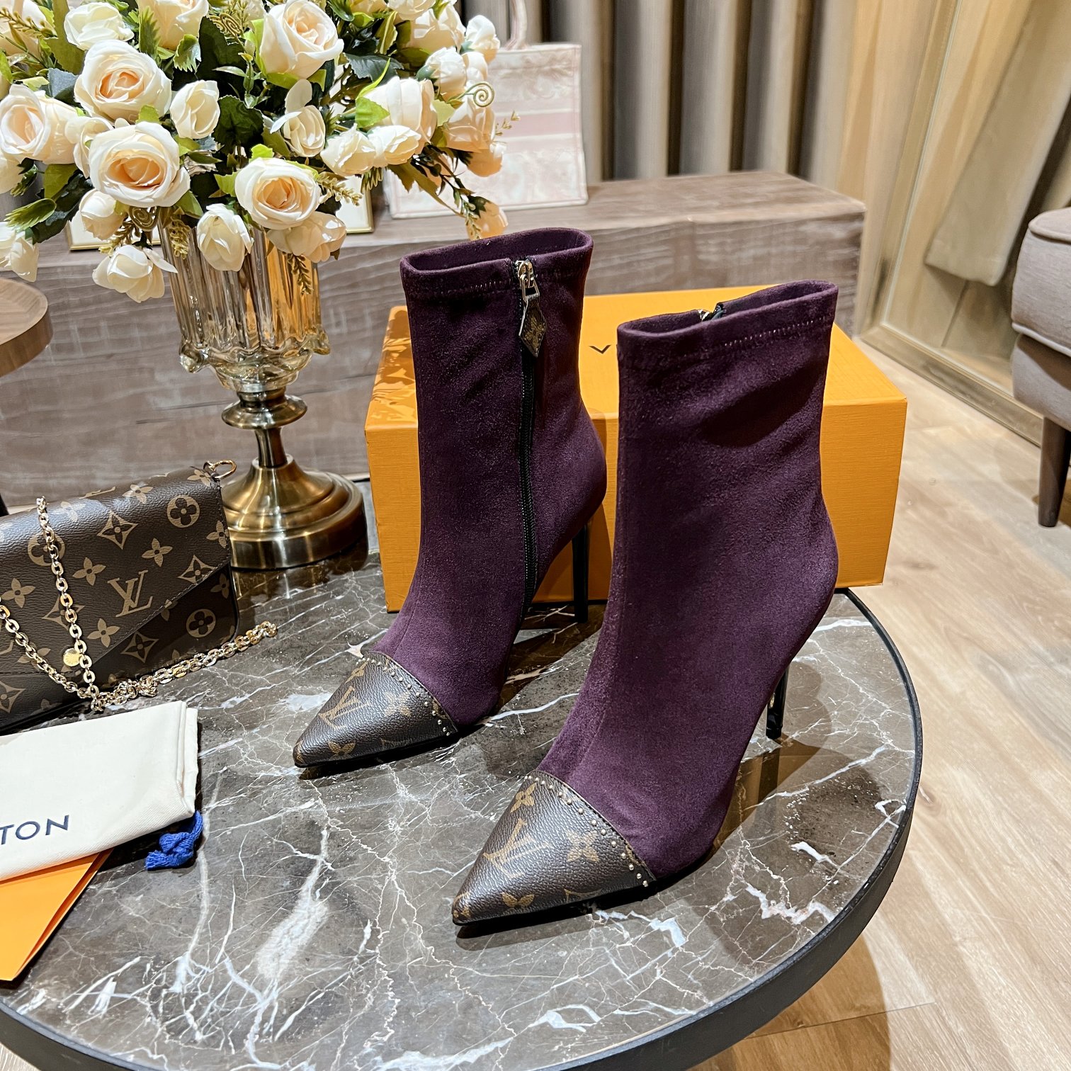 Louis Vuitton Women's Cherie Ankle Boots Violet Women LV - Soul Replicas