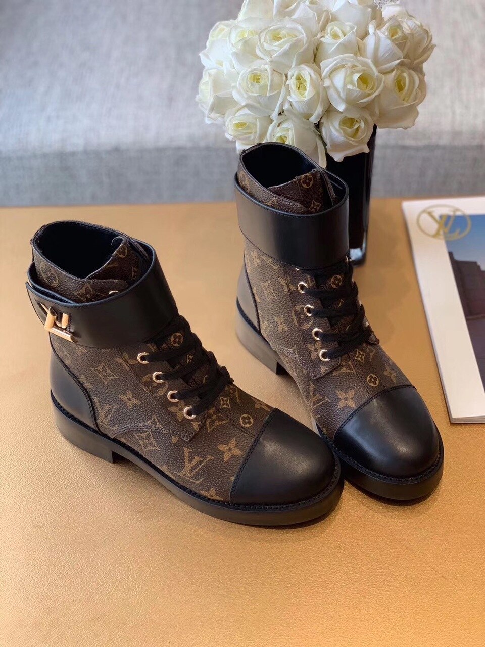 Louis Vuitton Wonderland Flat Ranger Patent Monogram Material Black/Brown For Women LV 1A2Q3N - Soul Replicas