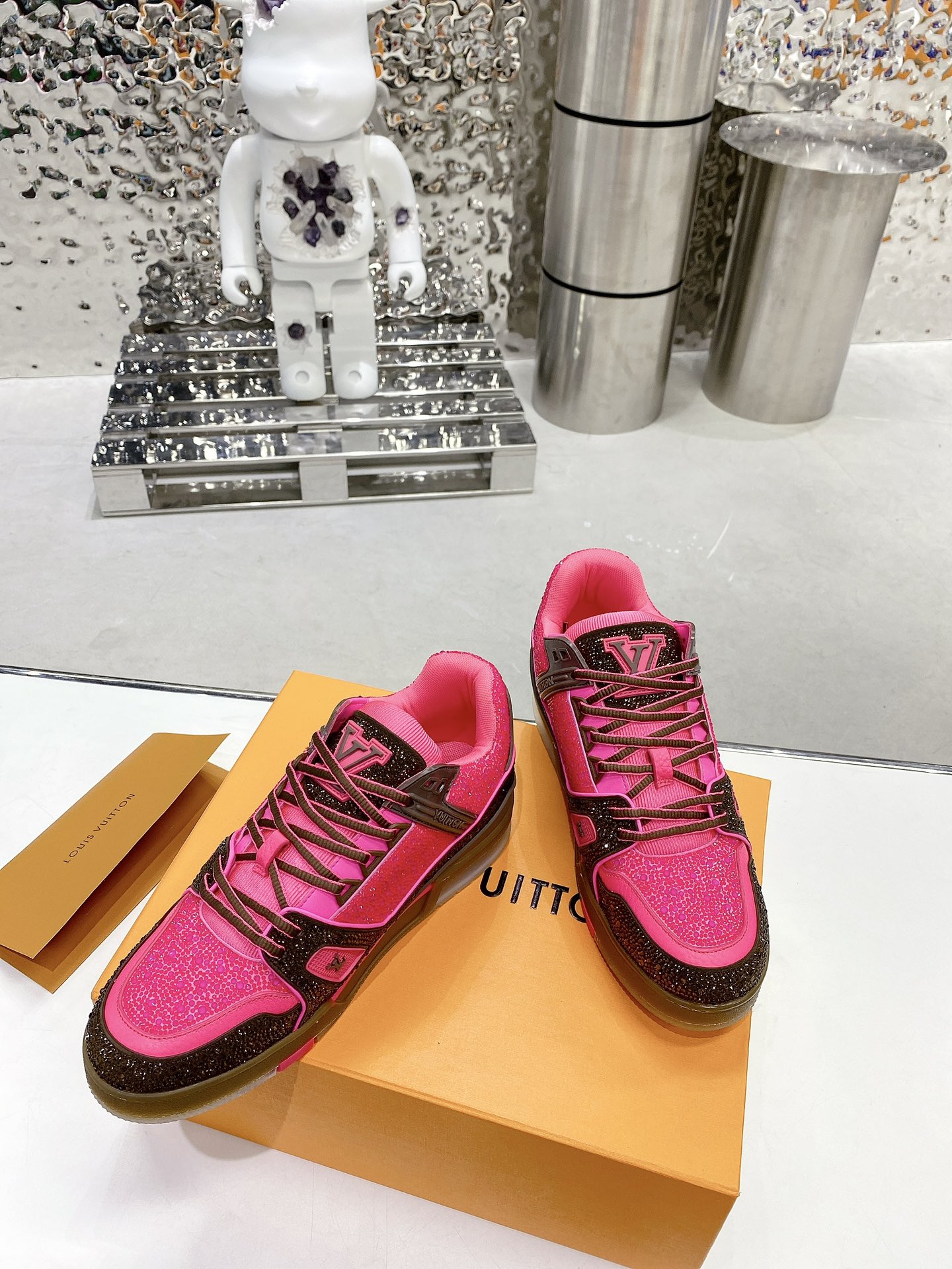 Louis Vuitton Women's LV Trainers Pink For Women LV - Soul Replicas