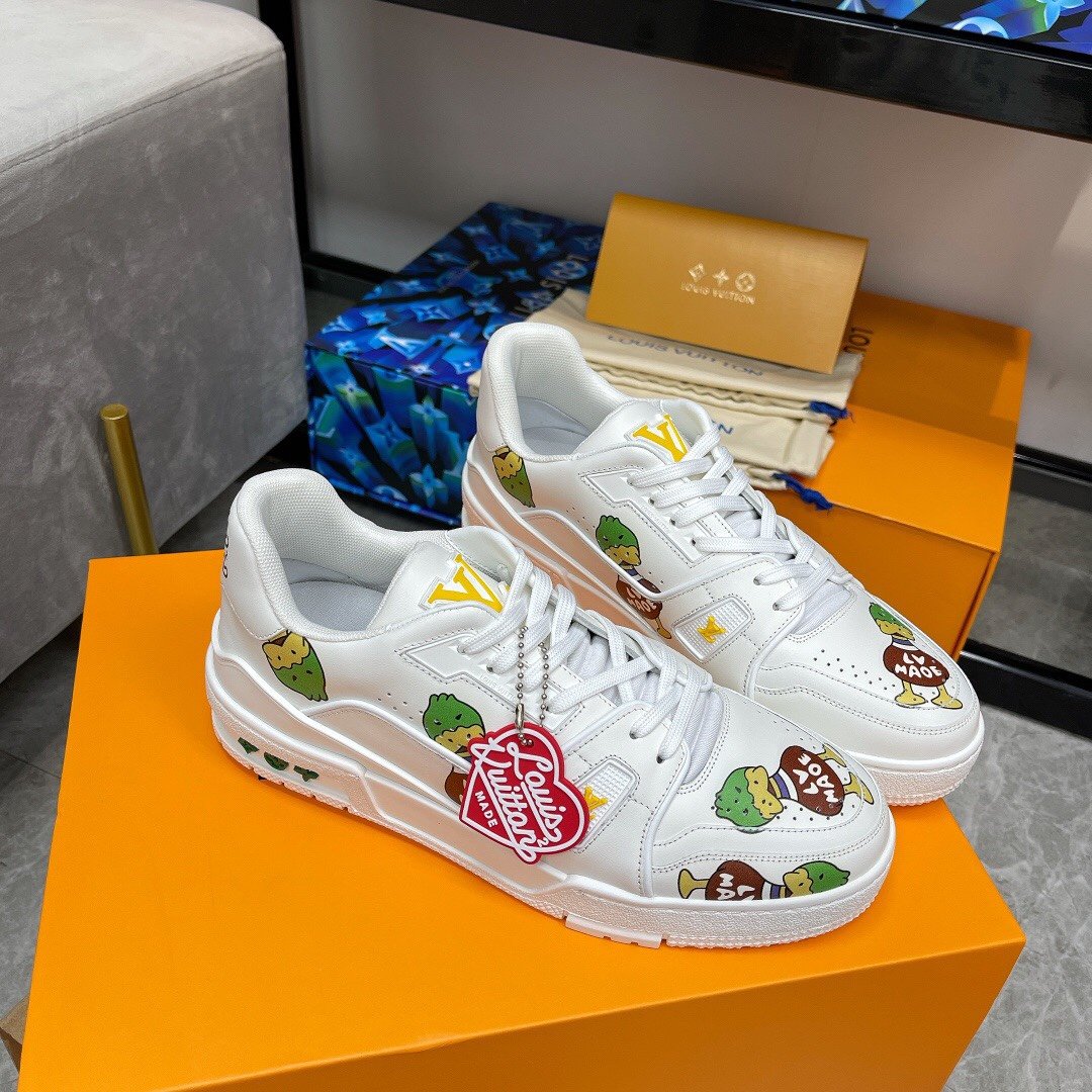 Louis Vuitton Trainer Sneaker White By Virgil Abloh For Women LV 1A9JC5 - Soul Replicas