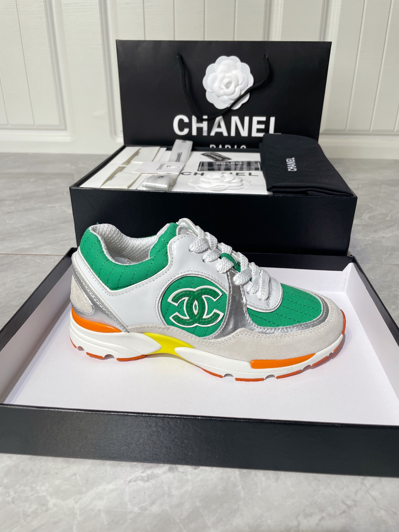 Chanel Women's Sneakers In Fabric Green For Women - Soul Replicas
