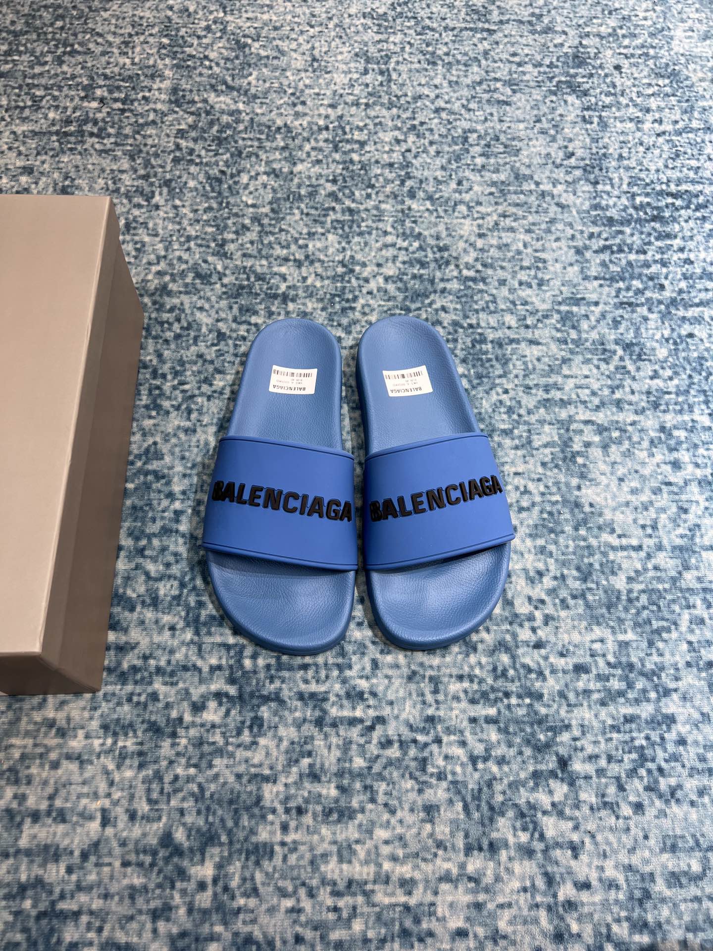 Balenciaga Pool Slide Sandal Blue For Women - Soul Replicas