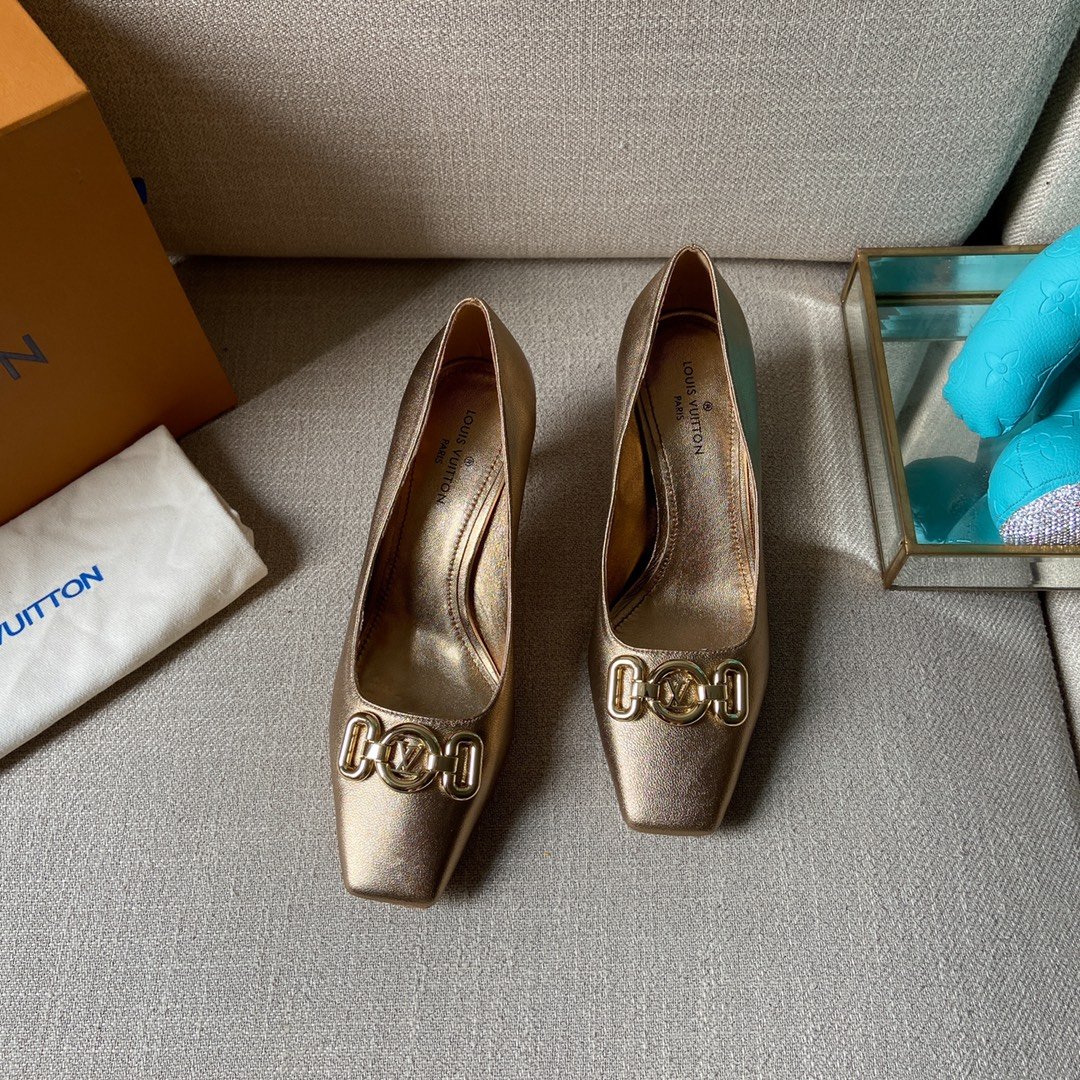 Louis Vuitton Women's Rotary Pump Gold For Women LV - Soul Replicas