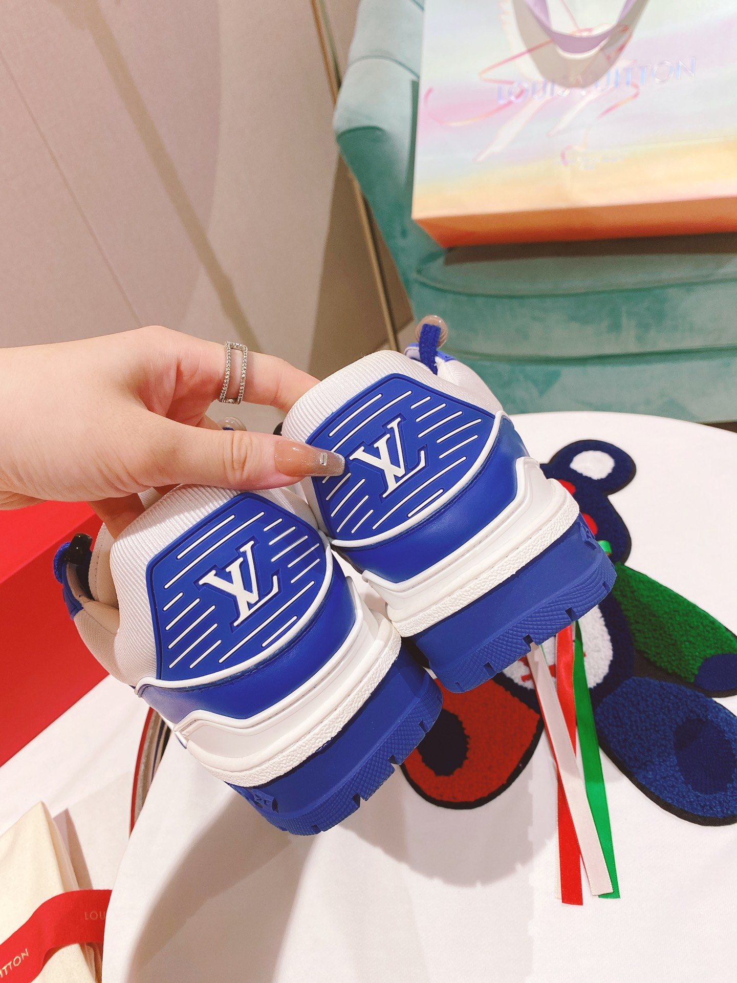 Louis Vuitton Women's LV Trainer Sneaker Blue For Women LV - Soul Replicas