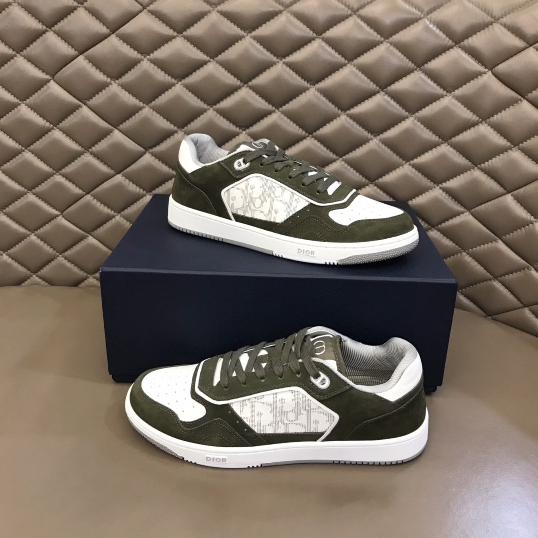 Christian Dior B27 Low-Top Sneaker Dark Green/White For Men CD - Soul Replicas