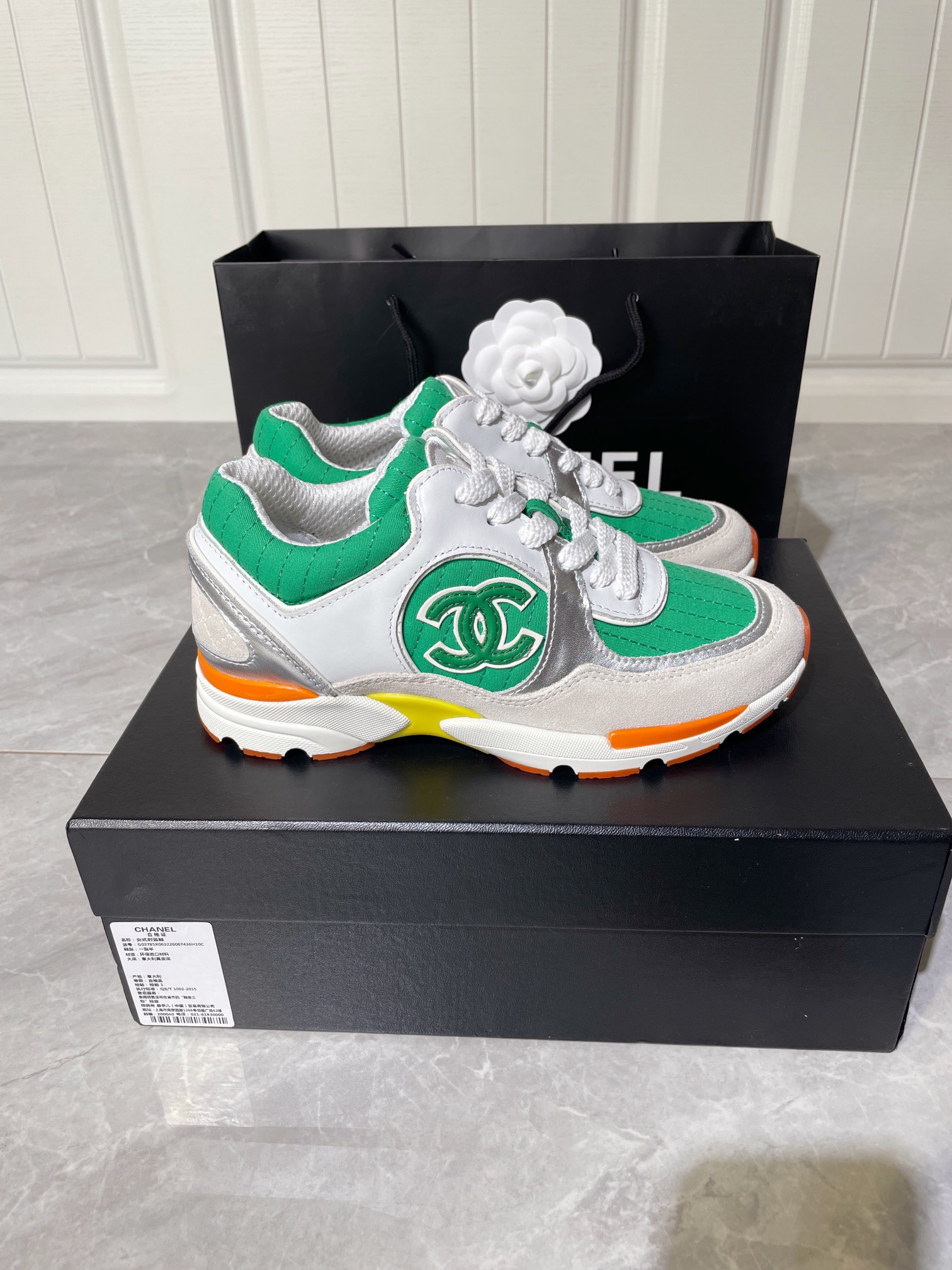 Chanel Women's Sneakers In Fabric Green For Women - Soul Replicas