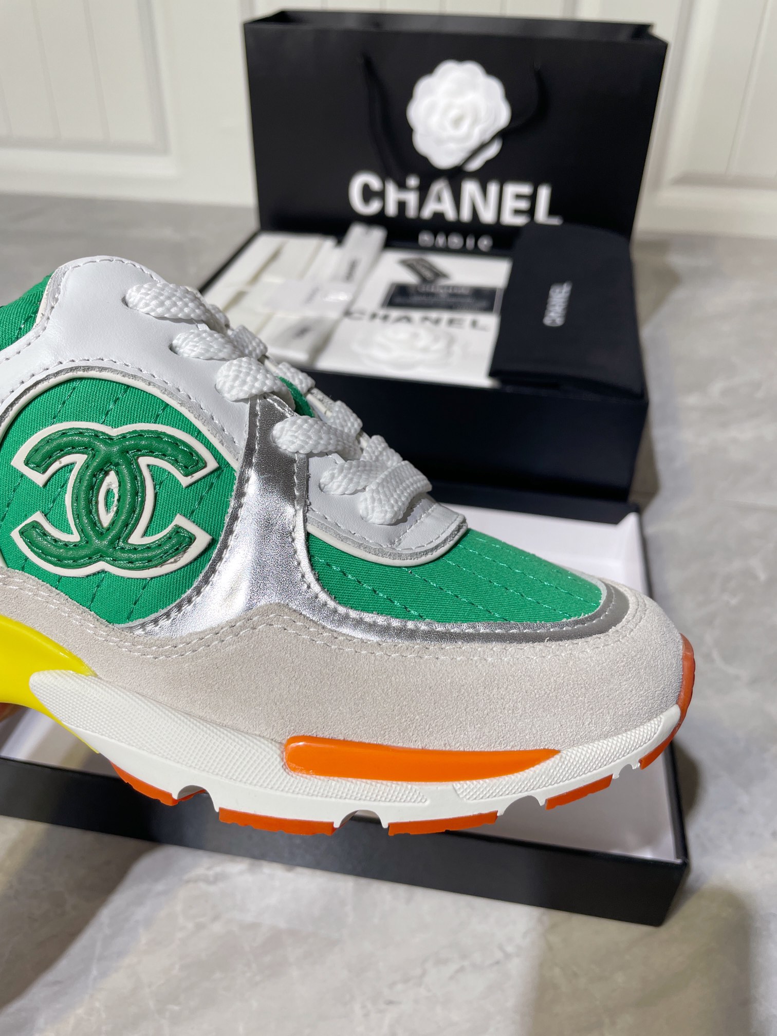 Chanel Women's Sneakers In Fabric Green For Women - Soul Replicas