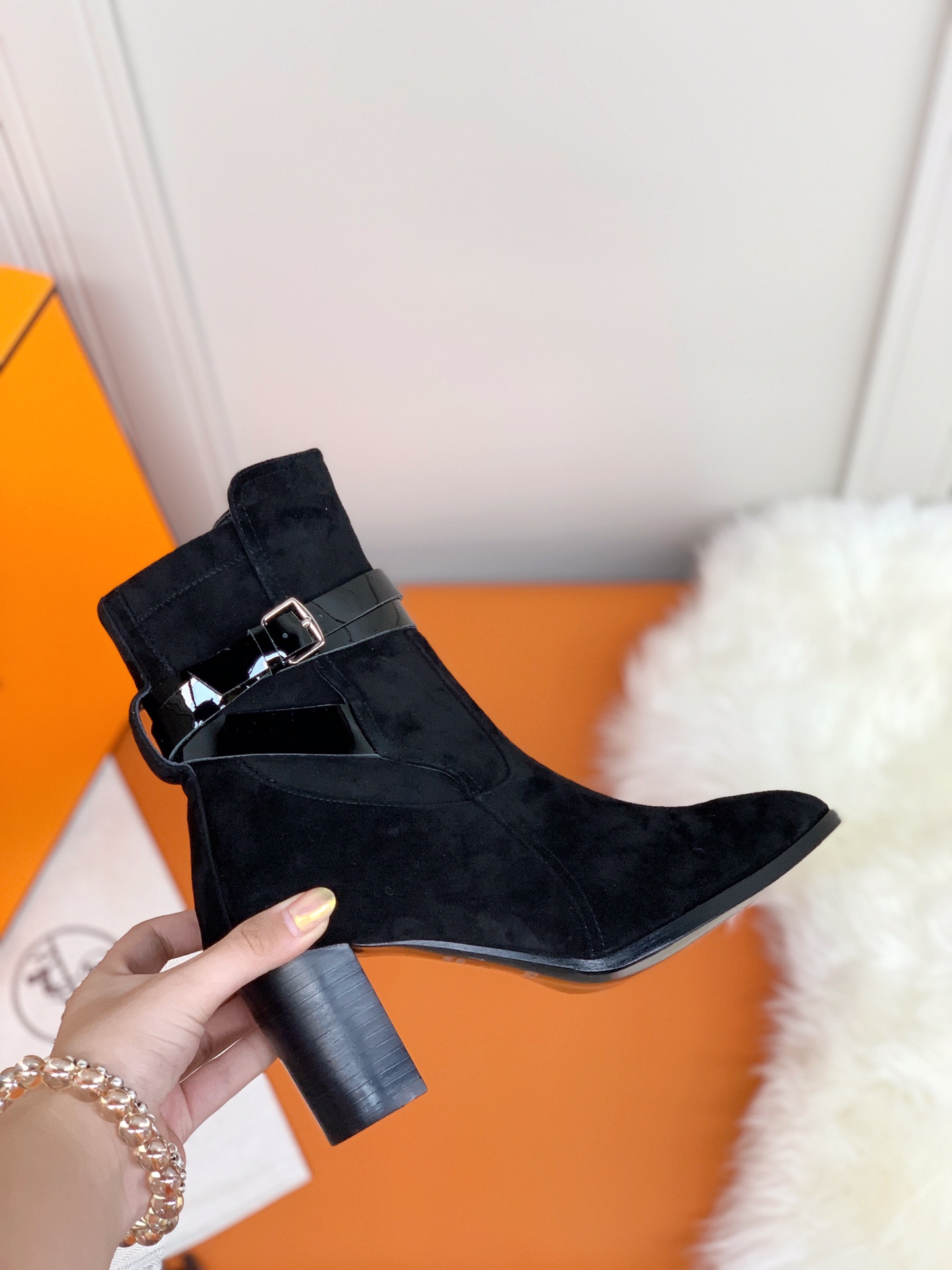 Hermes Frenchie 70 Ankle Boot Black For Women 2.8in/7cm - Soul Replicas