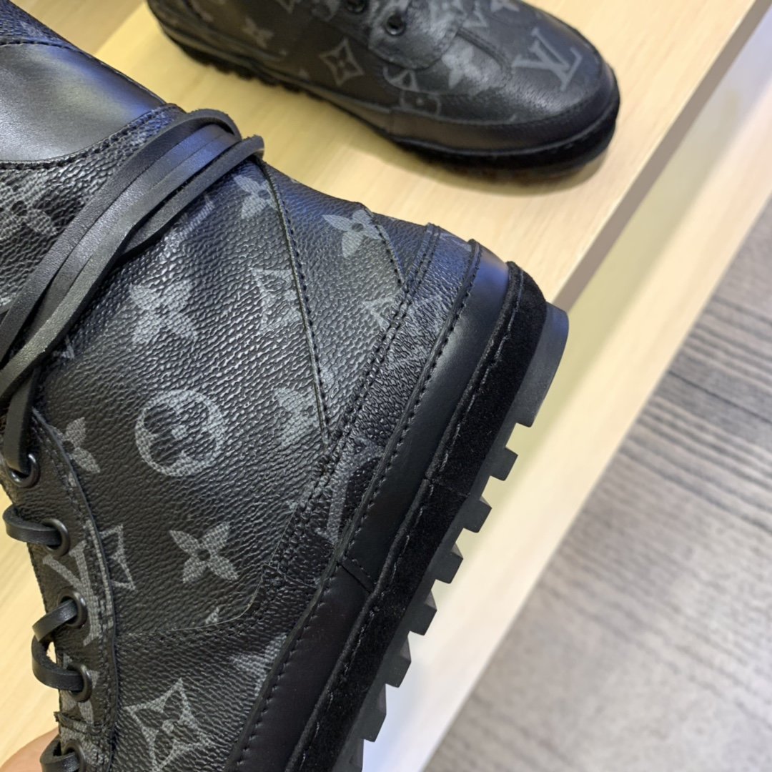 Louis Vuitton Metropolis Flat Ranger Monogram Denim Black For Women LV - Soul Replicas