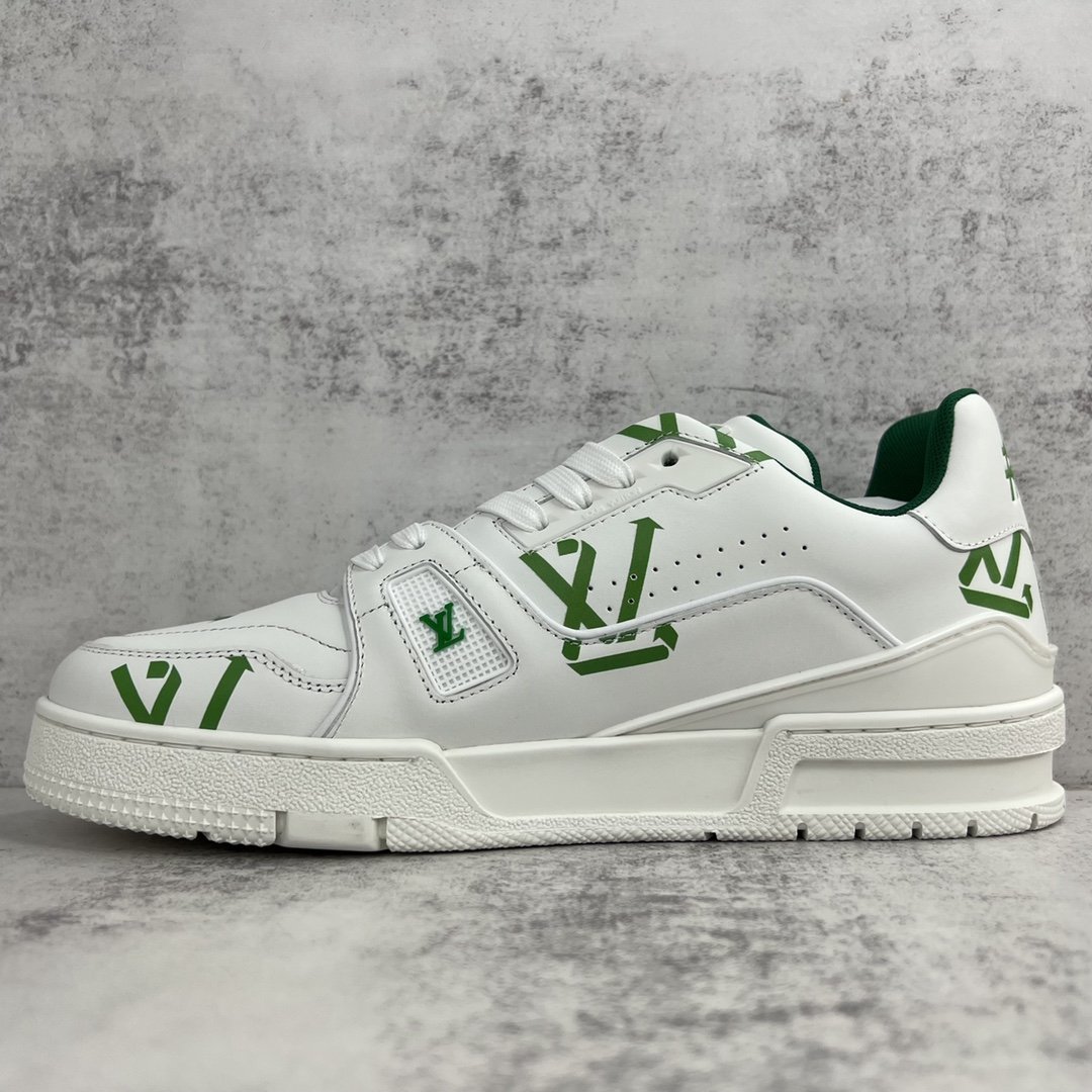 Louis Vuitton Women's LV Trainer Sneaker Green For Women LV 1AAGXF - Soul Replicas