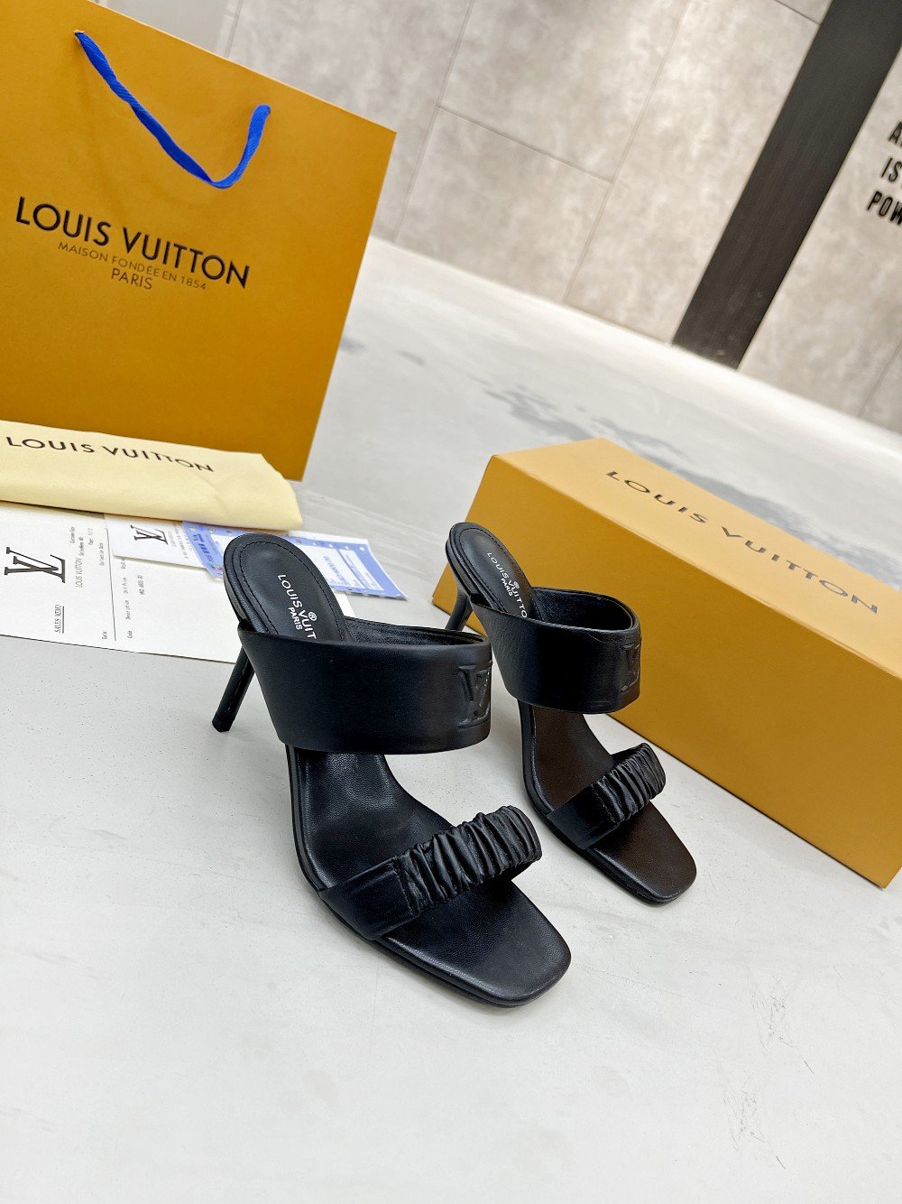 Louis Vuitton Women's Drapy Mule Black For Women LV 1AAB5P - Soul Replicas