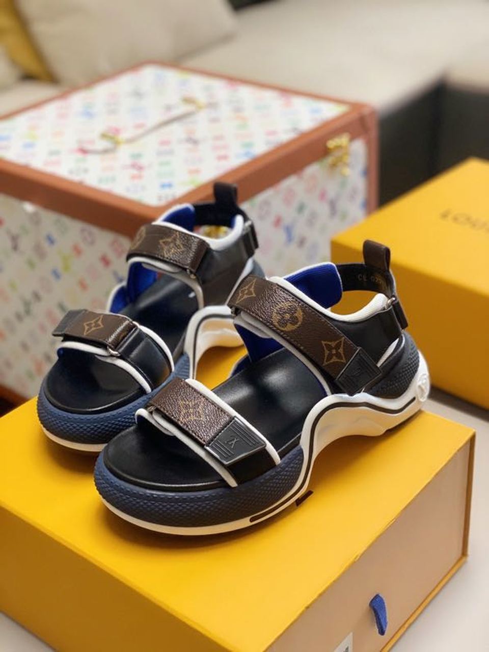 Louis Vuitton LV Archlight Flat Sandal Satin Black/Brown For Women LV - Soul Replicas