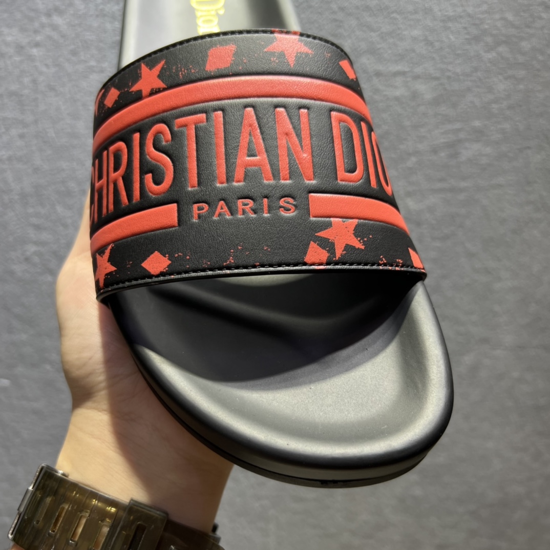 Christian Dior Dway Slide Black/Red For Men CD - Soul Replicas