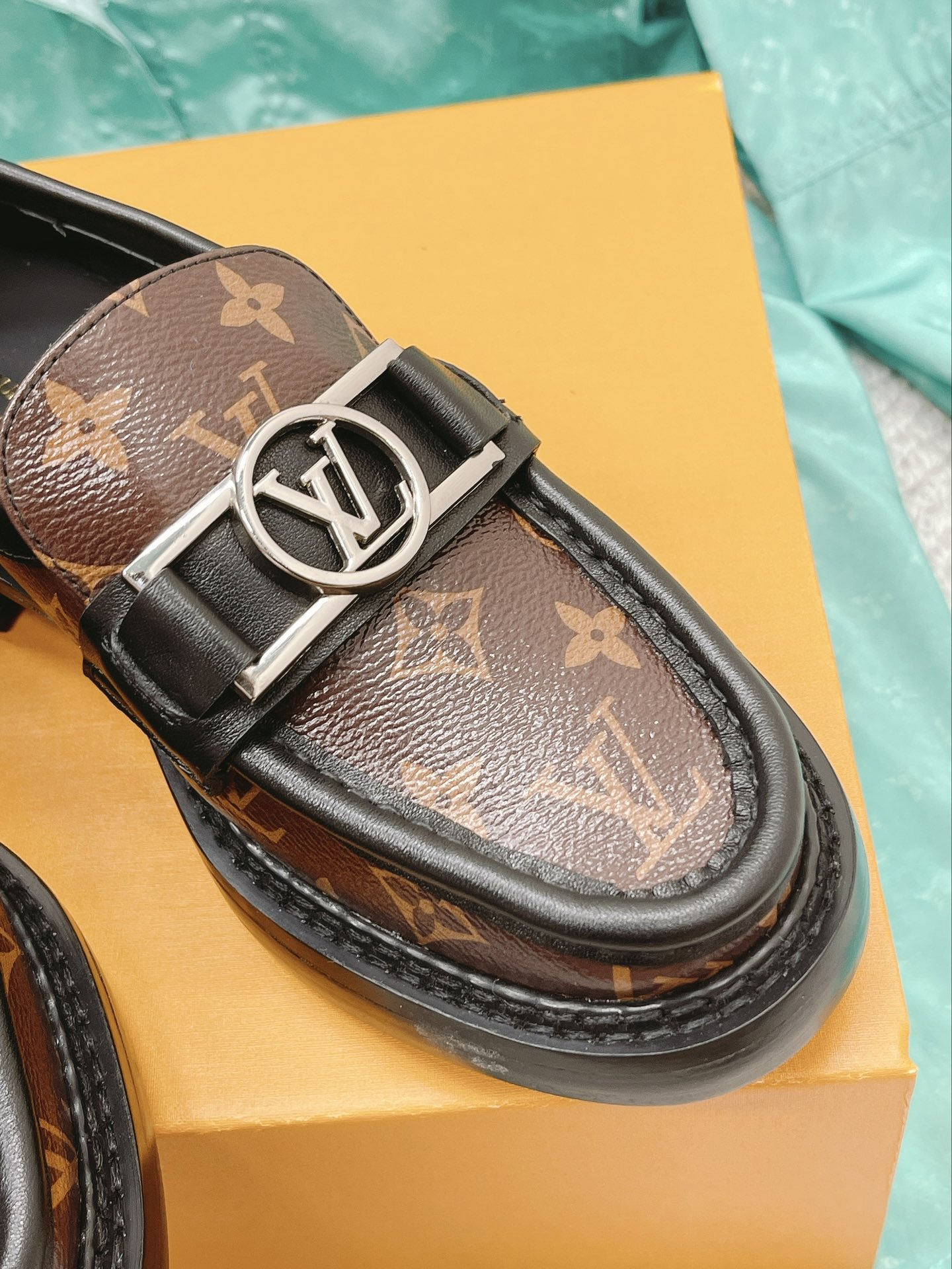 Louis Vuitton Women's Academy Loafer Silver Toned Hardware Brown For Women LV - Soul Replicas