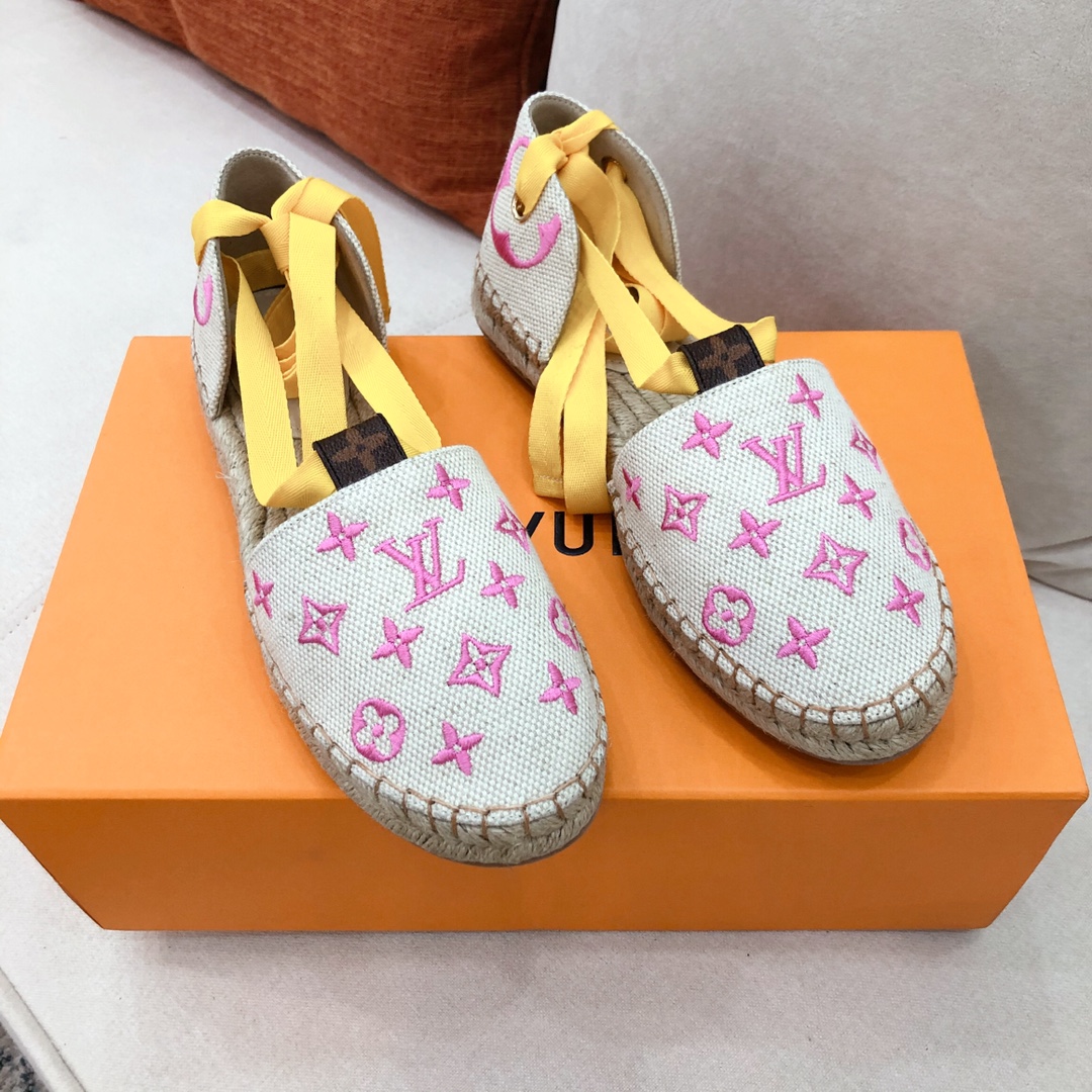 Louis Vuitton Women's Starboard Flat Espadrille Pink For Women LV - Soul Replicas
