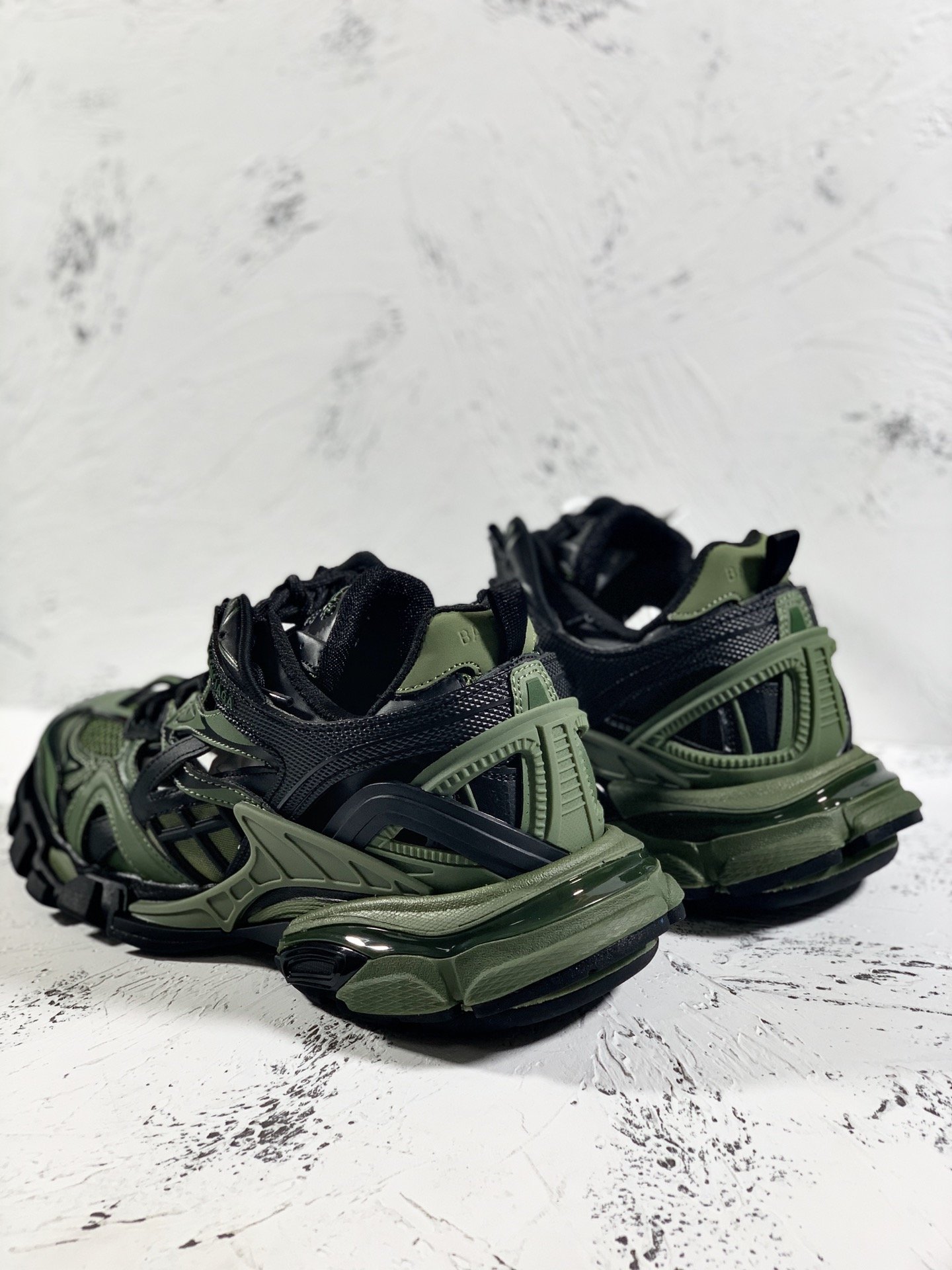 Balenciaga Track.2 Clear Sole Trainers Black/Green For Women - Soul Replicas