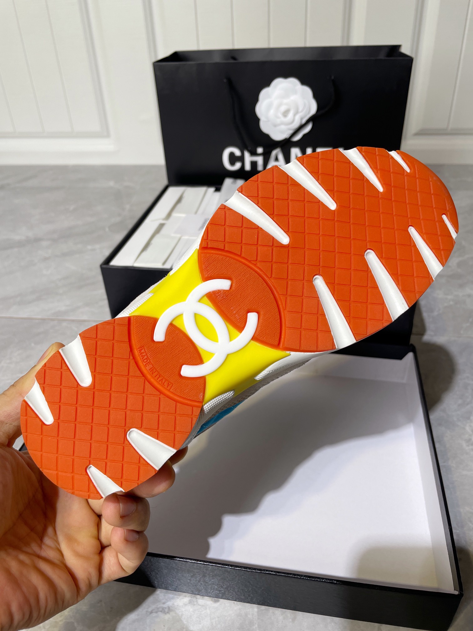 Chanel Women's Sneakers In Fabric Orange For Women - Soul Replicas